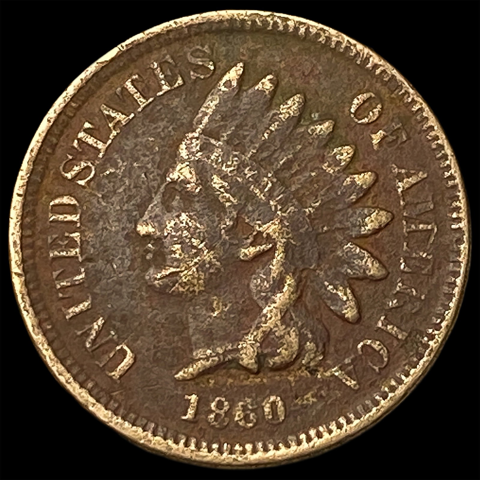 1860 Indian Head Cent NEARLY UNCIRCULATED (1 of 2)