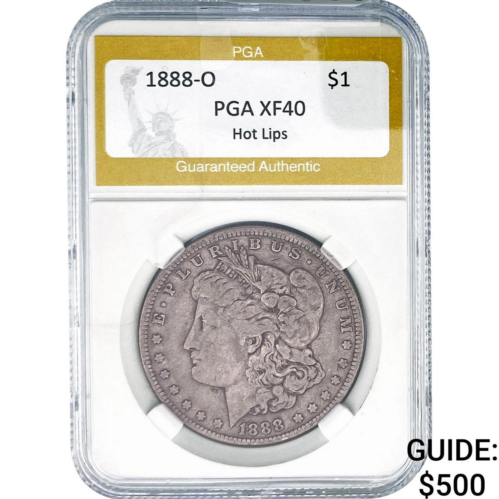 1888-O Morgan Silver Dollar PGA XF40 Hot Lips (1 of 2)