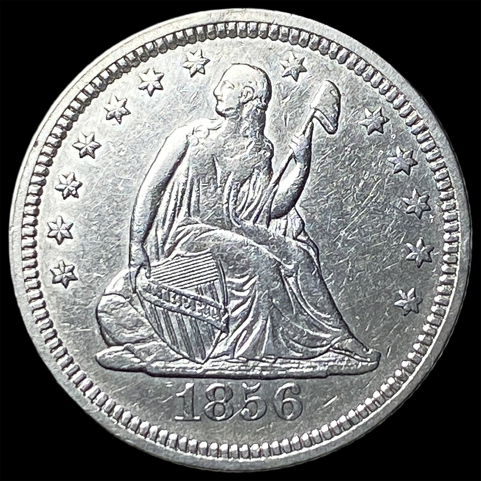 1856 Seated Liberty Quarter CHOICE AU (1 of 2)