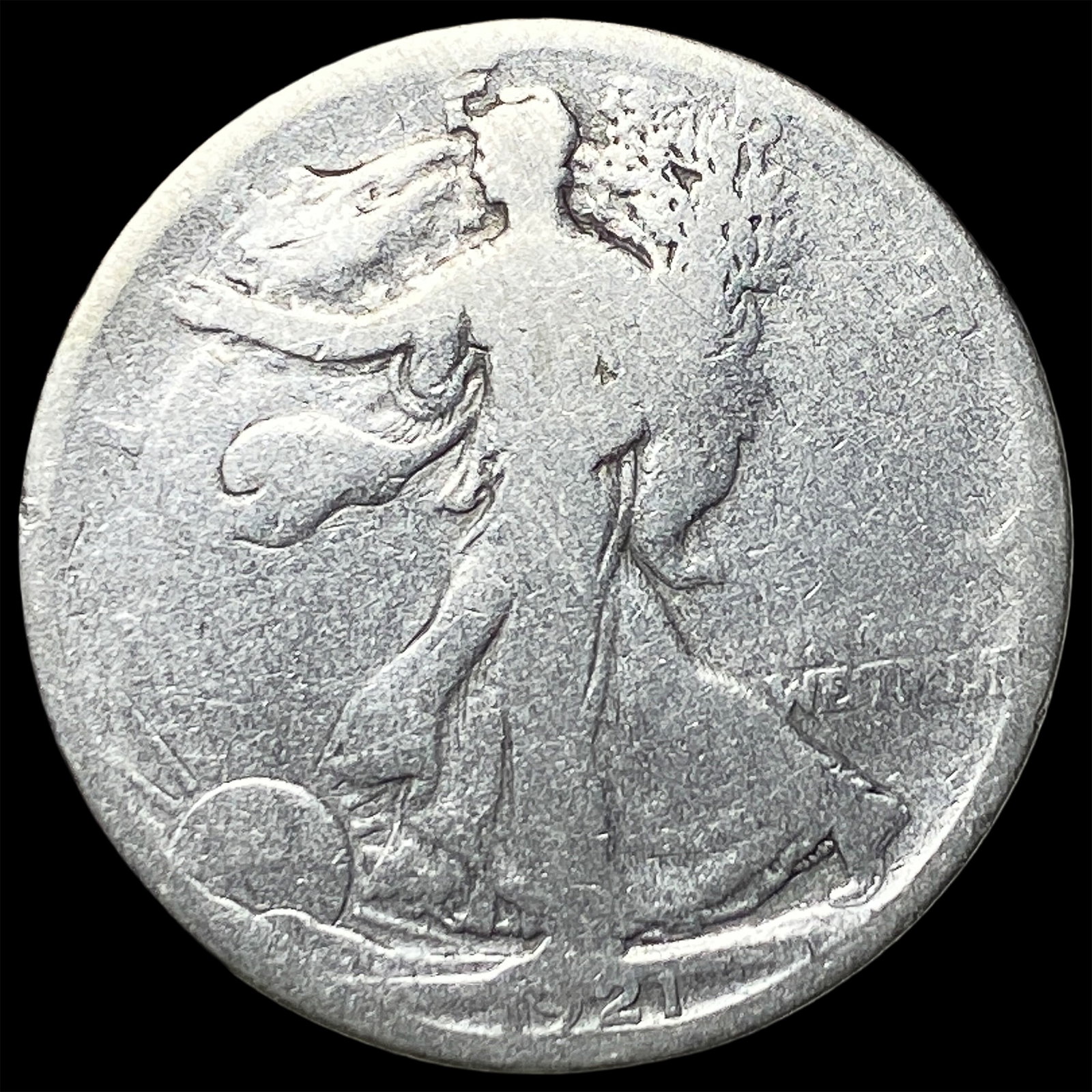 1921-S Walking Liberty Half Dollar NICELY CIRCULATED: 1921-S Walking Liberty Half Dollar NICELY CIRCULATED