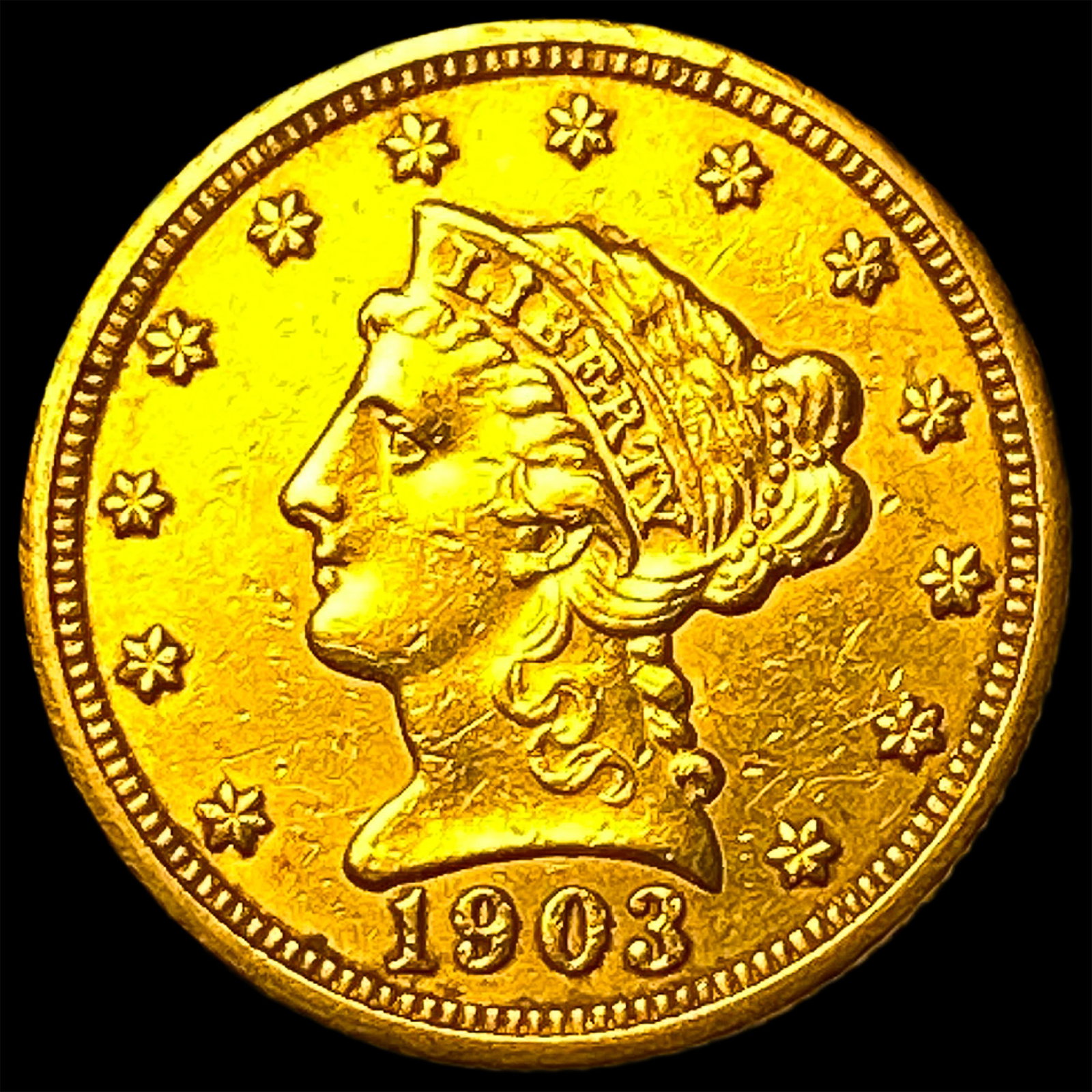 1903 Liberty Head Gold Quarter Eagle $2.50 CLOSELY UNCIRCULATED (1 of 2)