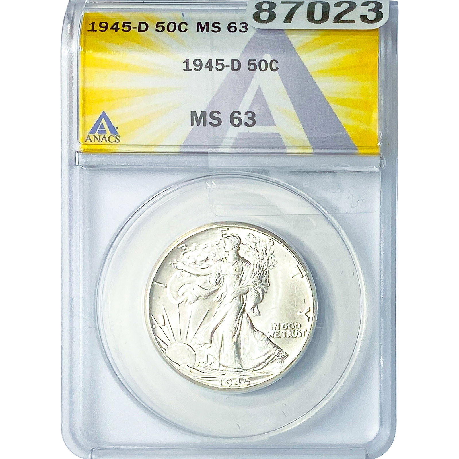 1945-D Walking Liberty Half Dollar ANACS MS63 (1 of 2)