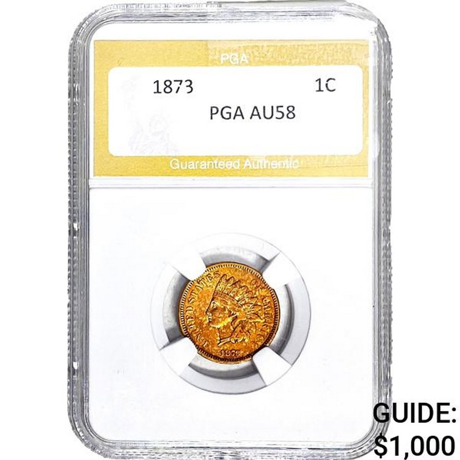 1873 Indian Head Cent PGA AU58 (1 of 2)