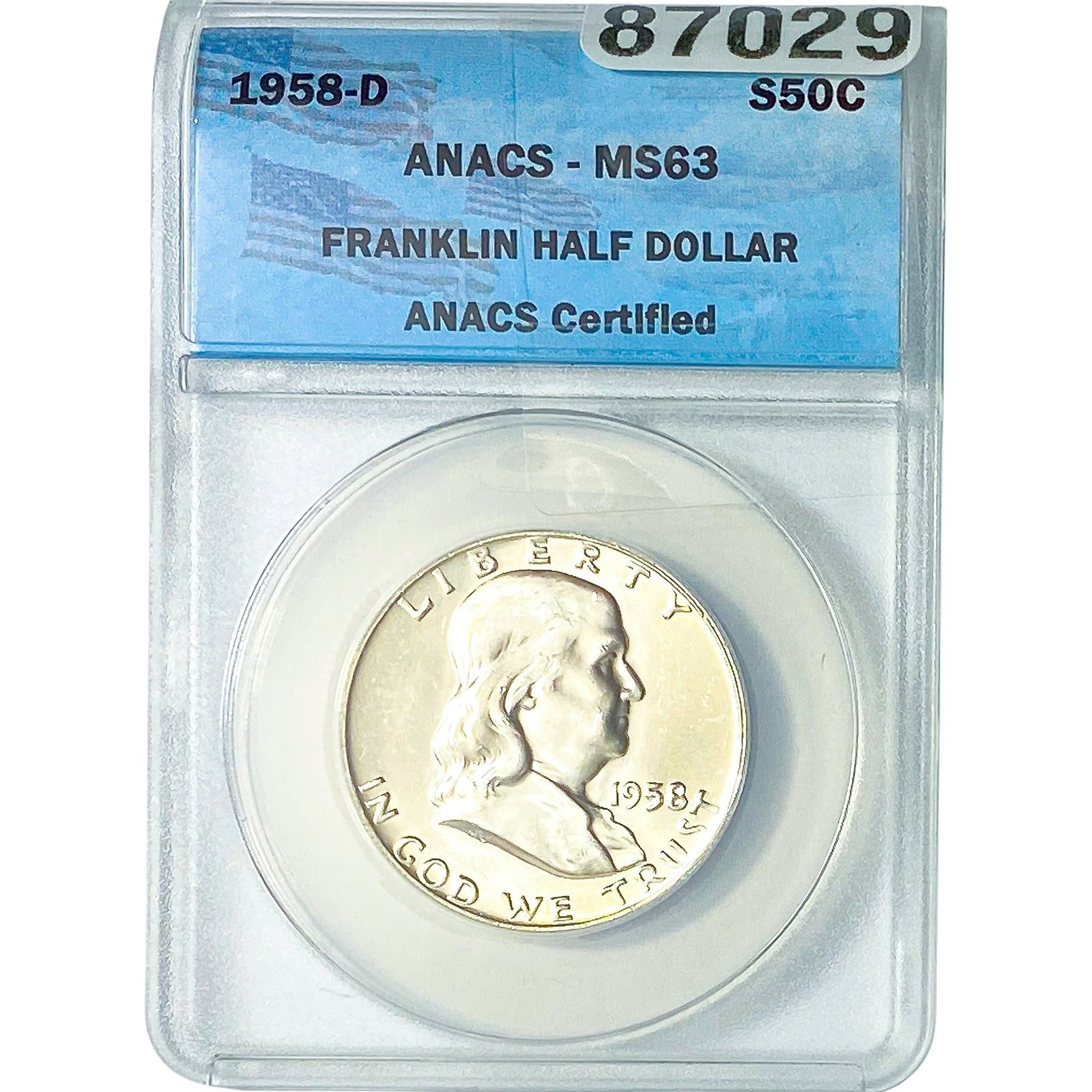 1958-D Franklin Half Dollar ANACS MS63 (1 of 2)