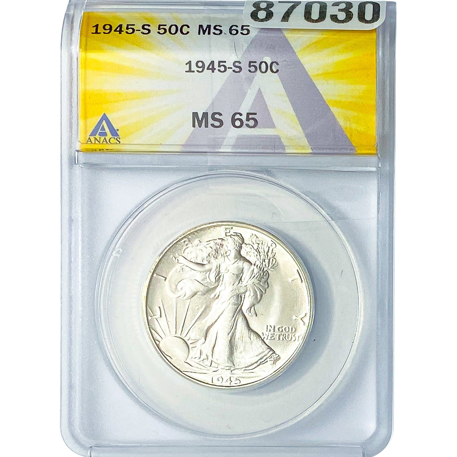 1945-S Walking Liberty Half Dollar ANACS MS65 (1 of 2)