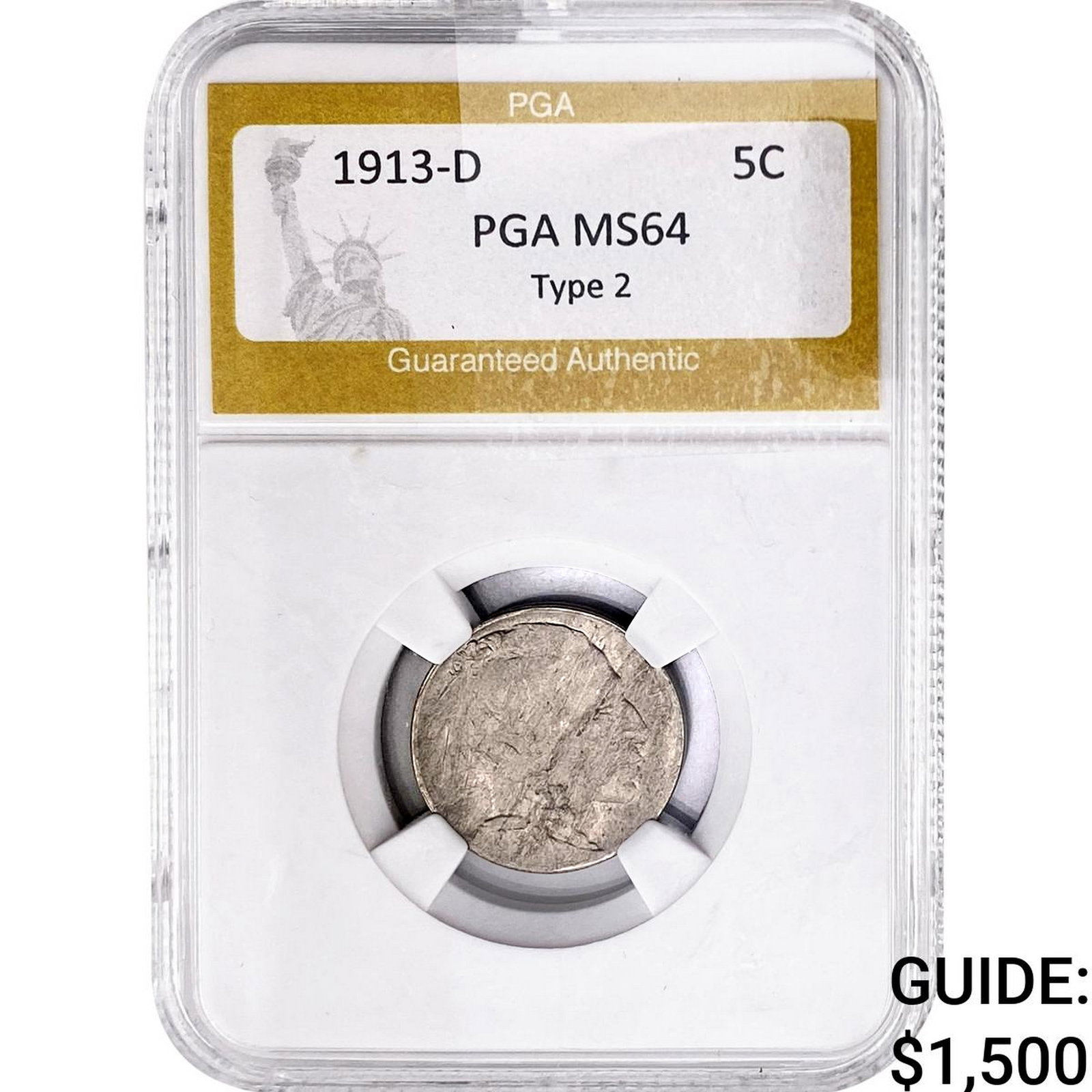 1913-D Buffalo Nickel PGA MS64 TY 2 (1 of 2)