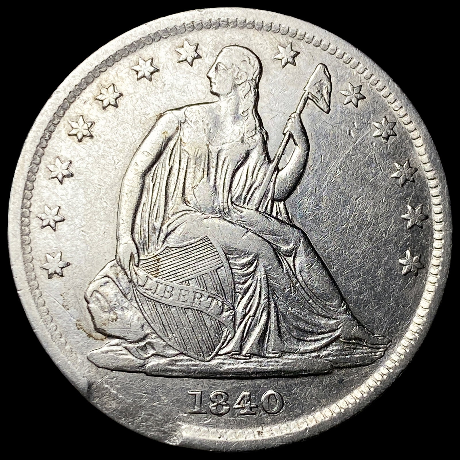 1840 Seated Liberty Half Dollar CLOSELY UNCIRCULATED (1 of 2)