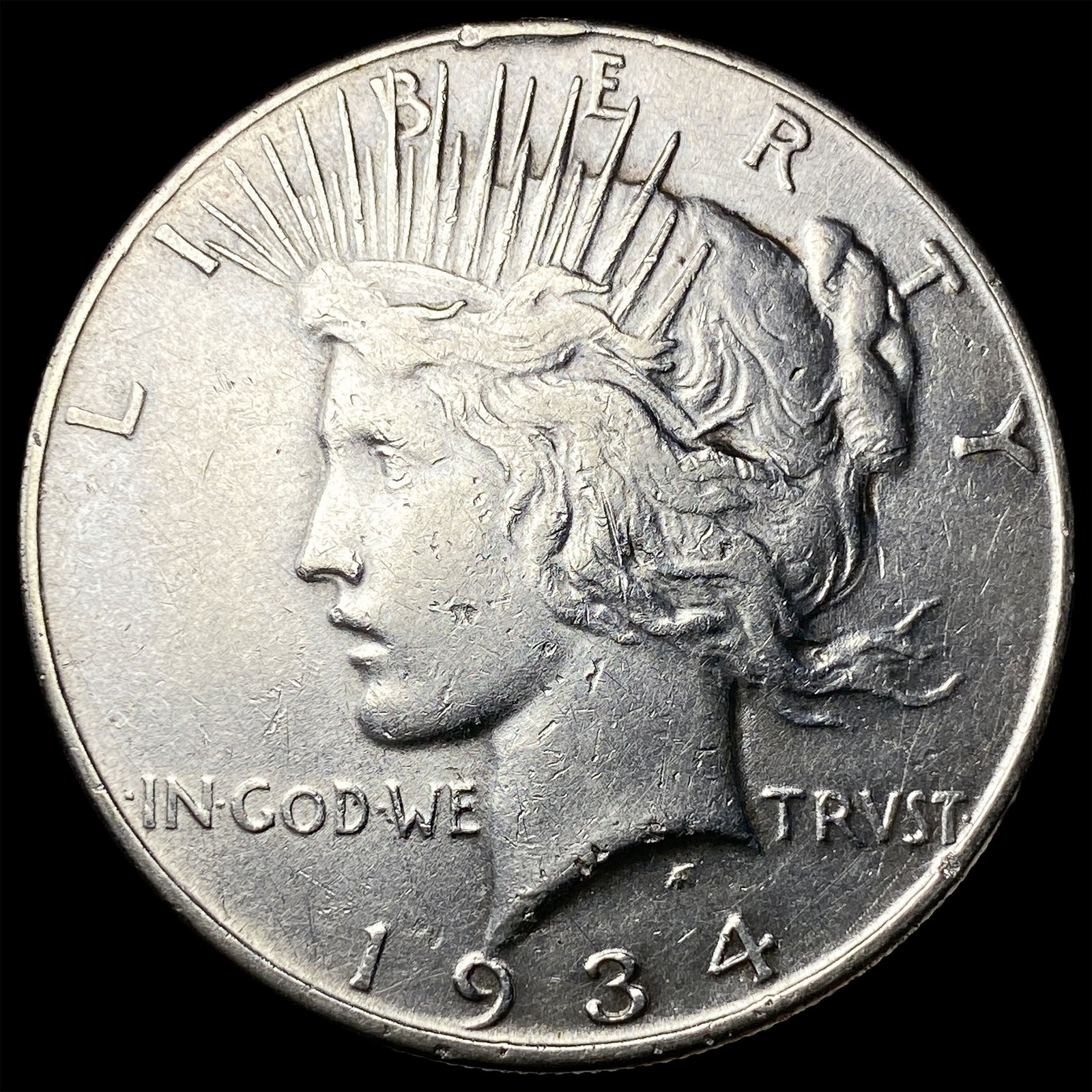 1934 Silver Peace Dollar CLOSELY UNCIRCULATED: 1934 Silver Peace Dollar CLOSELY UNCIRCULATED