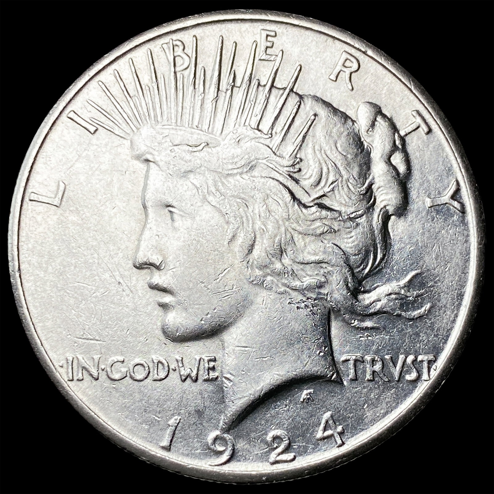 1924-S Silver Peace Dollar CLOSELY UNCIRCULATED: 1924-S Silver Peace Dollar CLOSELY UNCIRCULATED