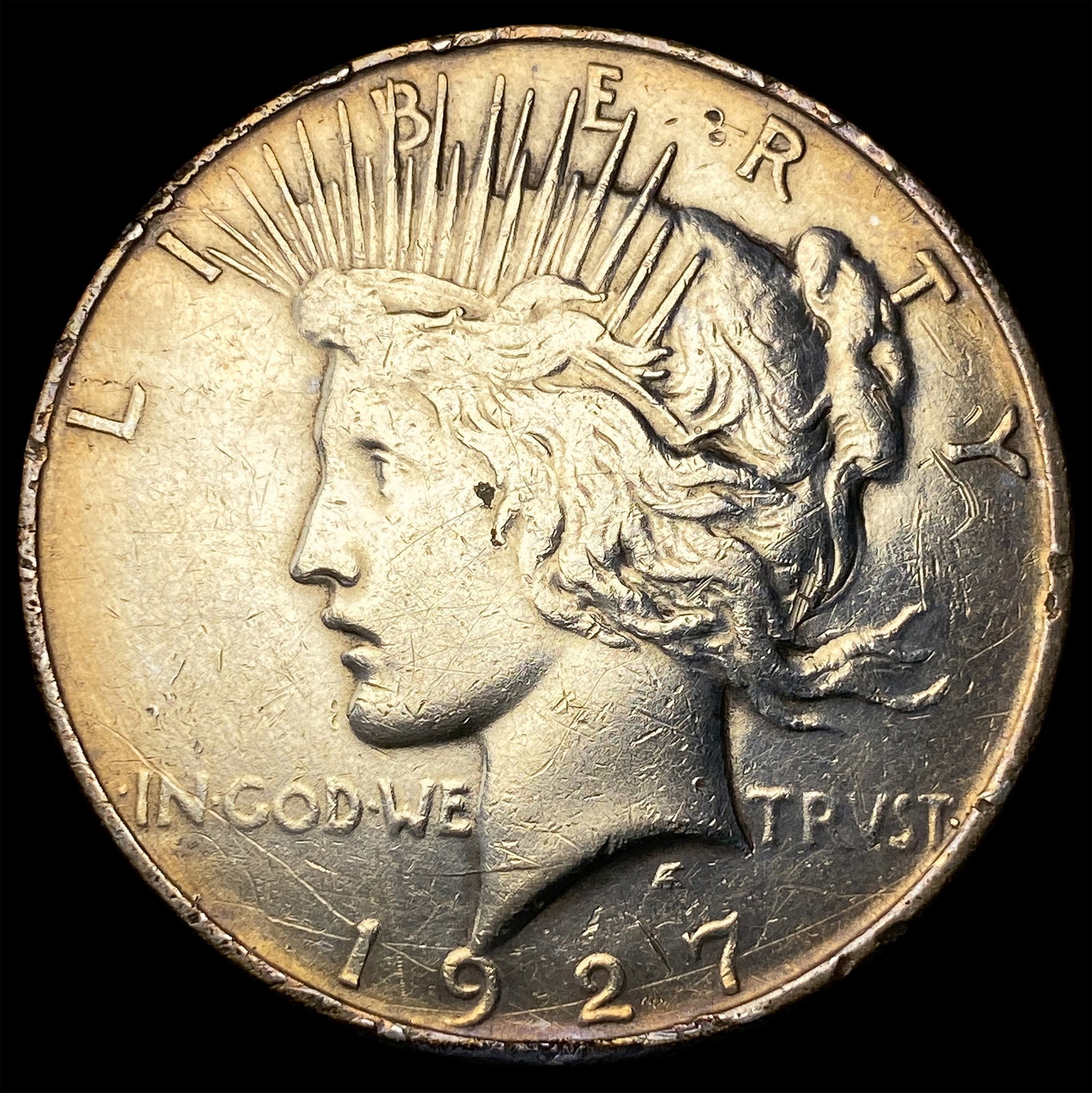 1927-D Silver Peace Dollar NEARLY UNCIRCULATED (1 of 2)