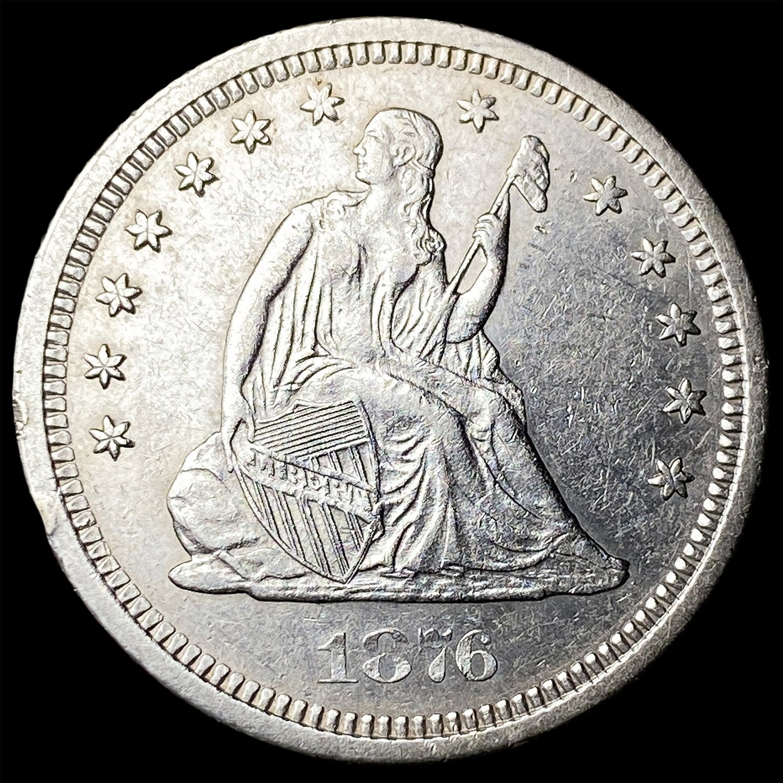 1876-S Silver Quarter Dollar UNCIRCULATED: 1876-S Silver Quarter Dollar UNCIRCULATED