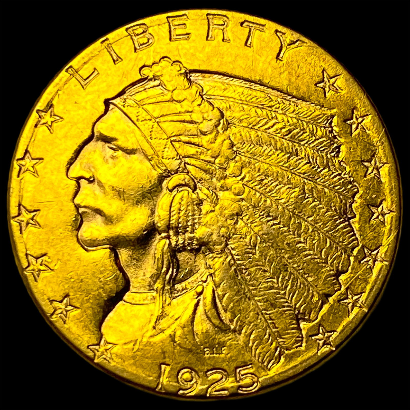 1925 Indian Head Gold $2.50 Quarter Eagle CLOSELY UNCIRCULATED (1 of 2)