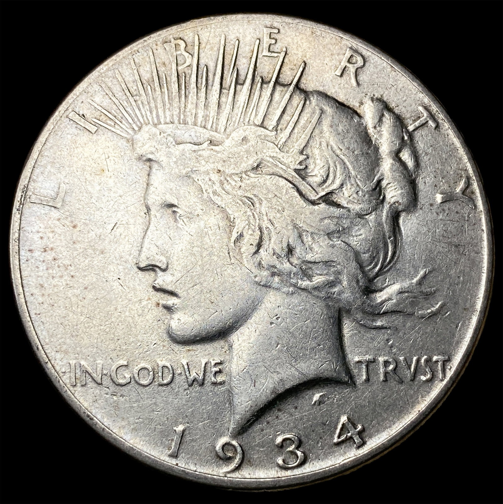 1934 Silver Peace Dollar ABOUT UNCIRCULATED: 1934 Silver Peace Dollar ABOUT UNCIRCULATED