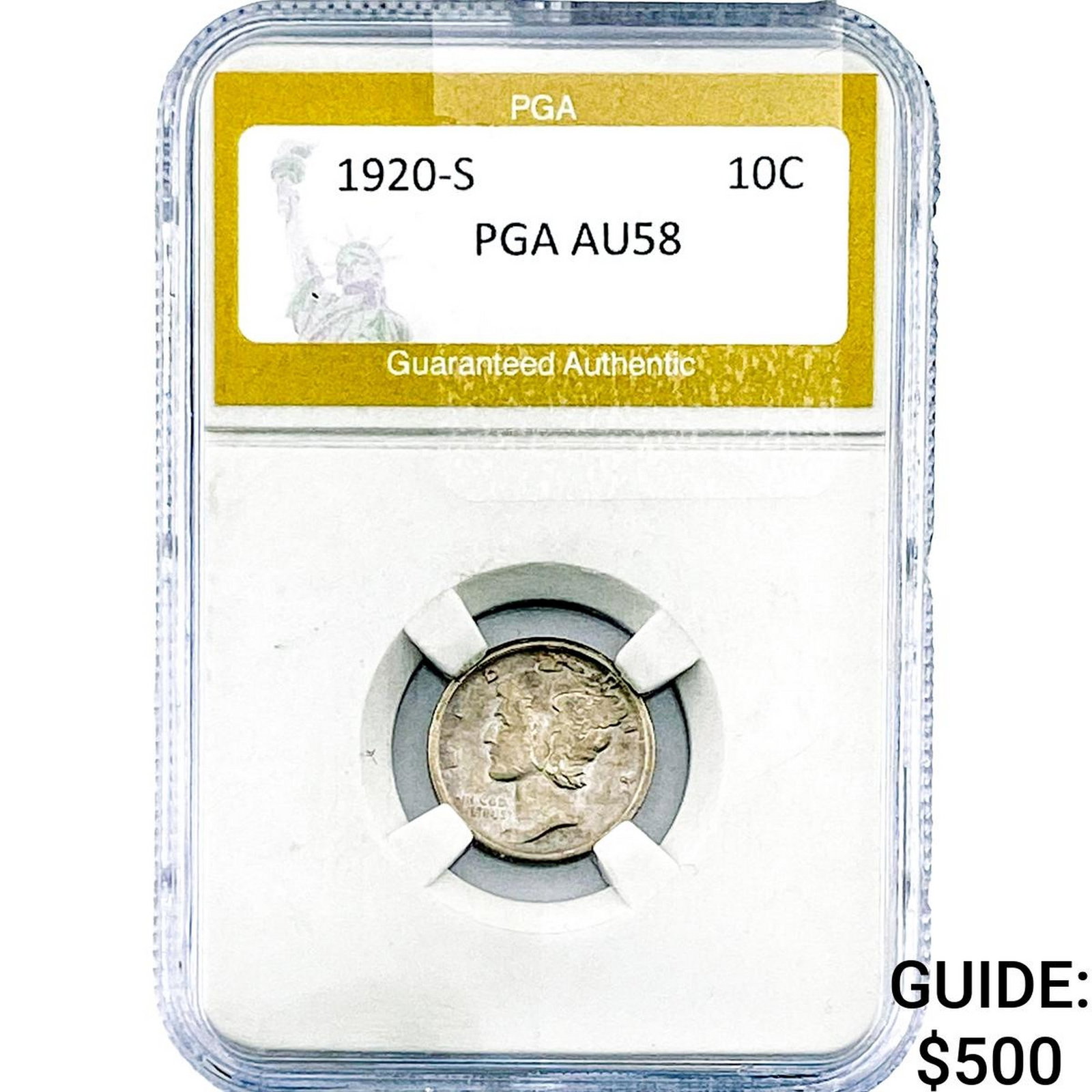 1920-S Mercury Silver Dime PGA AU58 (1 of 2)