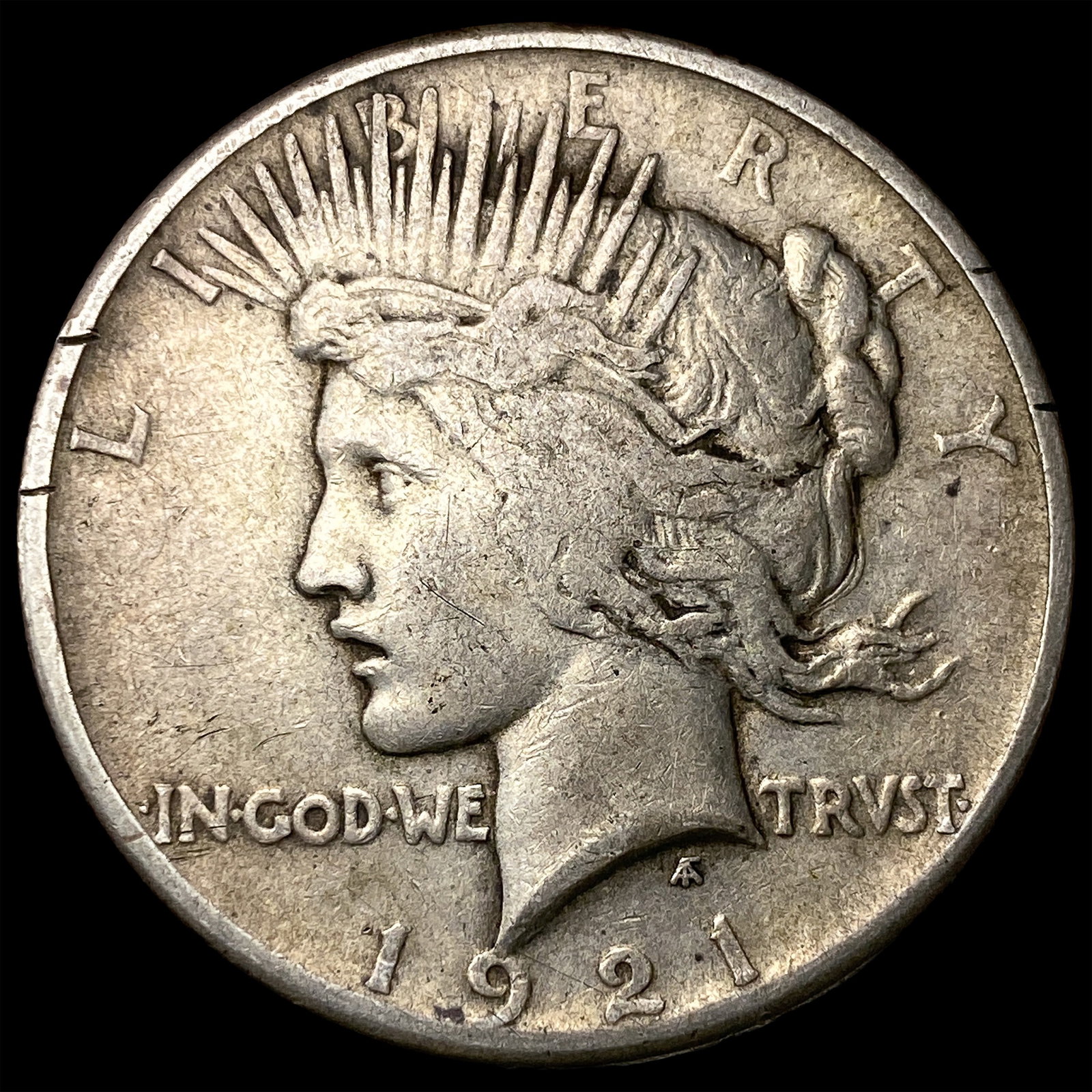 1921 Silver Peace Dollar ABOUT UNCIRCULATED: 1921 Silver Peace Dollar ABOUT UNCIRCULATED