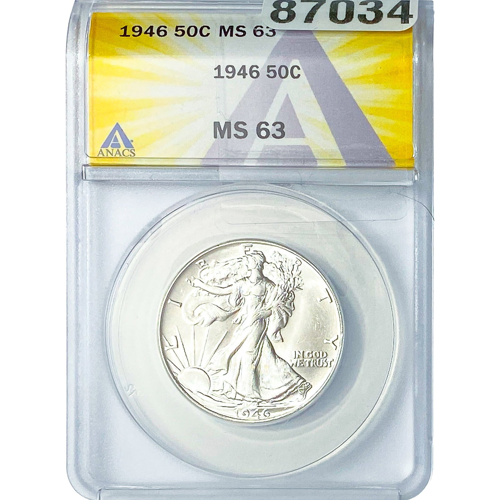 1946 Walking Liberty Half Dollar ANACS MS63 (1 of 2)