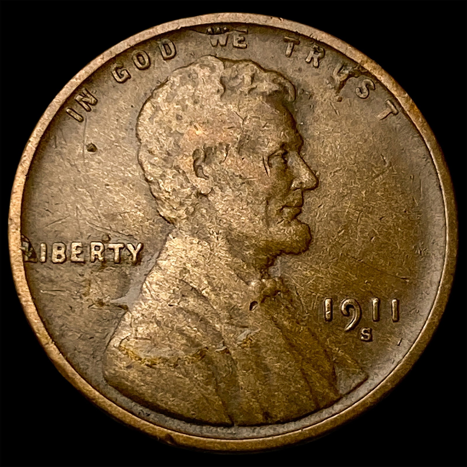 1911-S Lincoln Wheat Cent LIGHTLY CIRCULATED (1 of 2)