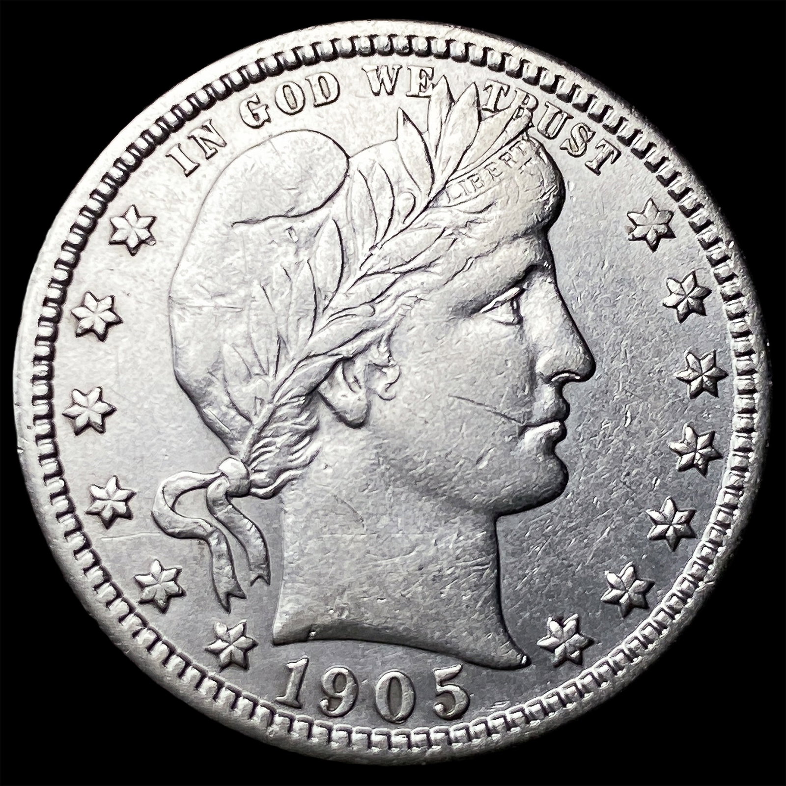 1905-S Silver Barber Quarter CLOSELY UNCIRCULATED (1 of 2)