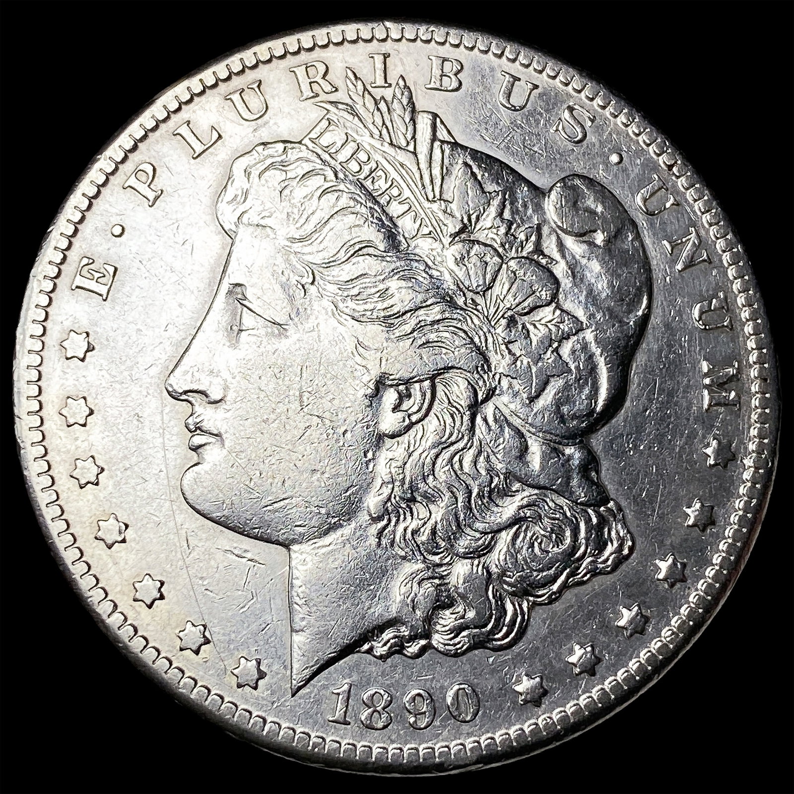 1890-CC Silver Morgan Dollar CLOSELY UNCIRCULATED: 1890-CC Silver Morgan Dollar CLOSELY UNCIRCULATED