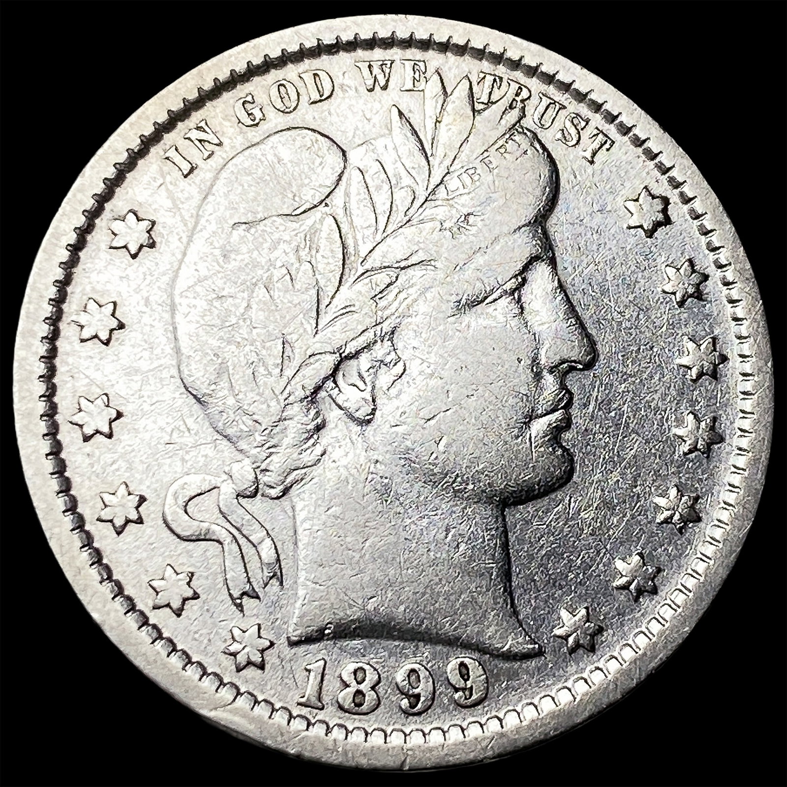 1899 Silver Barber Quarter CLOSELY UNCIRCULATED (1 of 2)