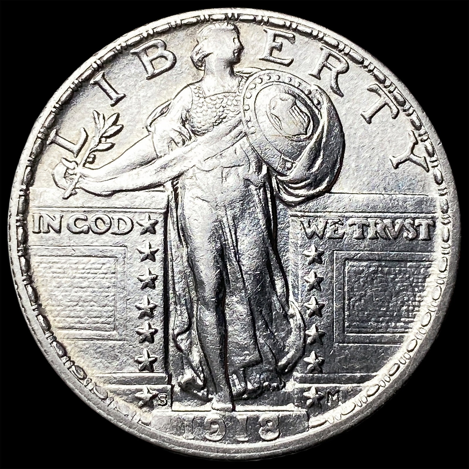 1918-S Silver Standing Liberty Quarter UNCIRCULATED (1 of 2)