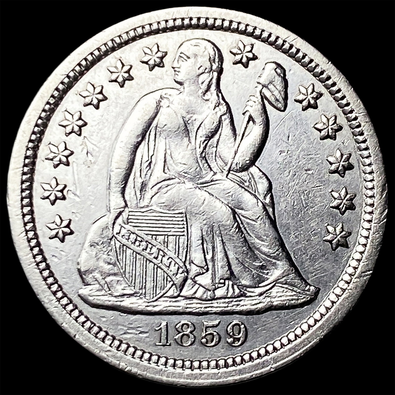 1859 Seated Liberty Dime CLOSELY UNCIRCULATED (1 of 2)
