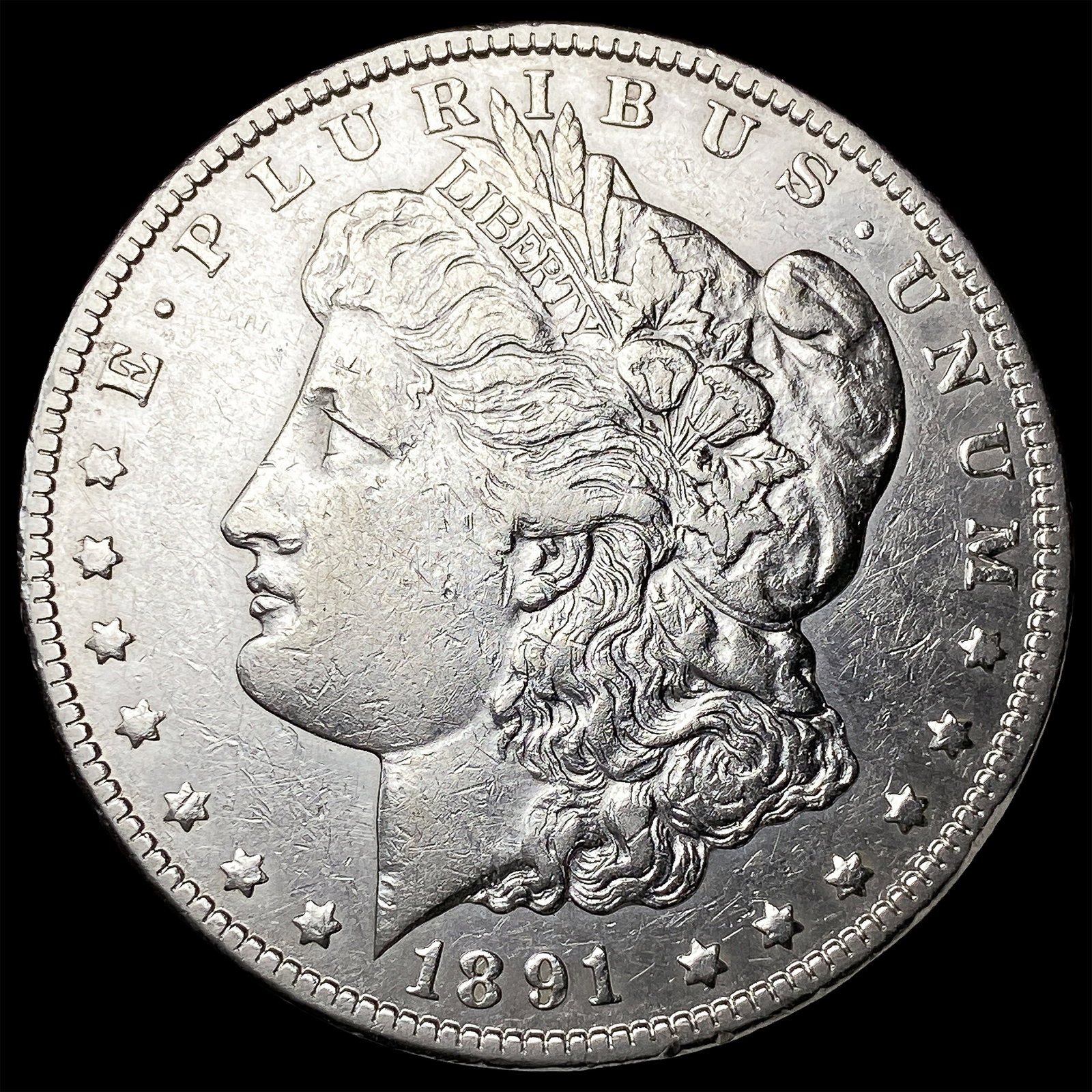 1891-CC Silver Morgan Dollar CLOSELY UNCIRCULATED: 1891-CC Silver Morgan Dollar CLOSELY UNCIRCULATED