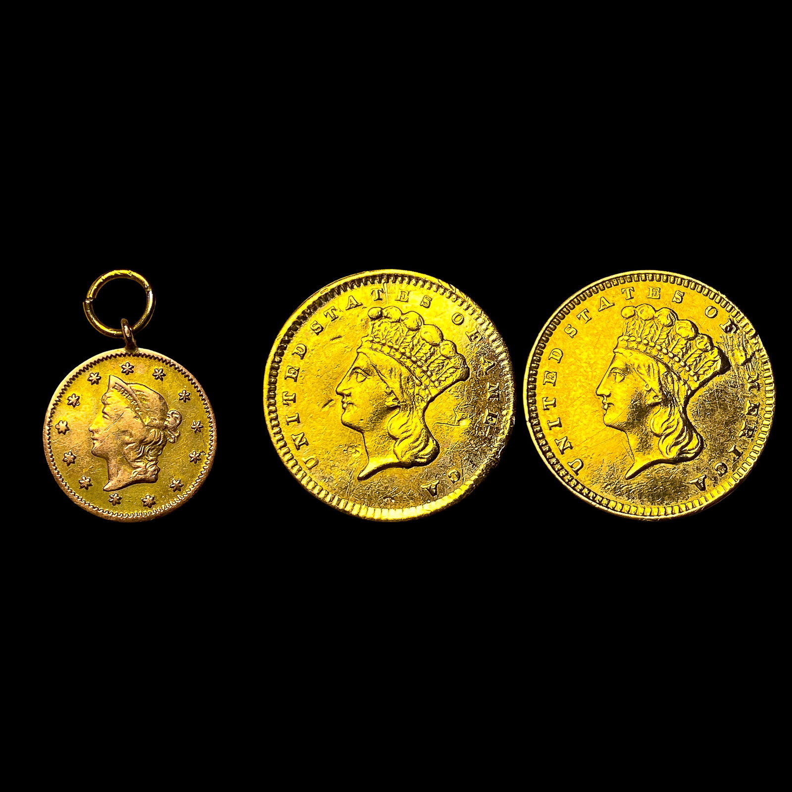 [3coins] 1853-1857 Gold $1 Types 1, 2 & 3 (1 of 2)