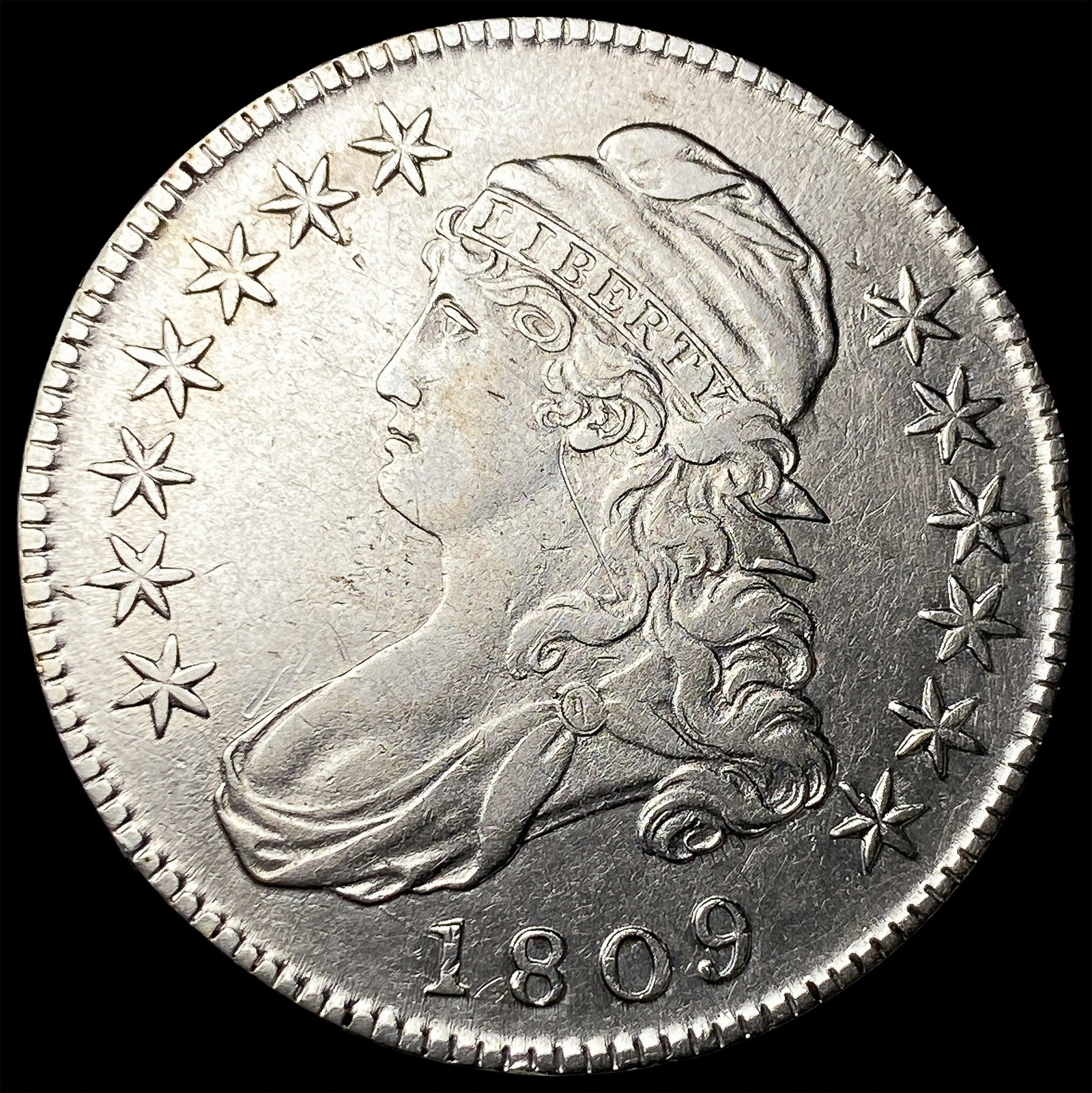 1809 Capped Bust Half Dollar CLOSELY UNCIRCULATED (1 of 2)