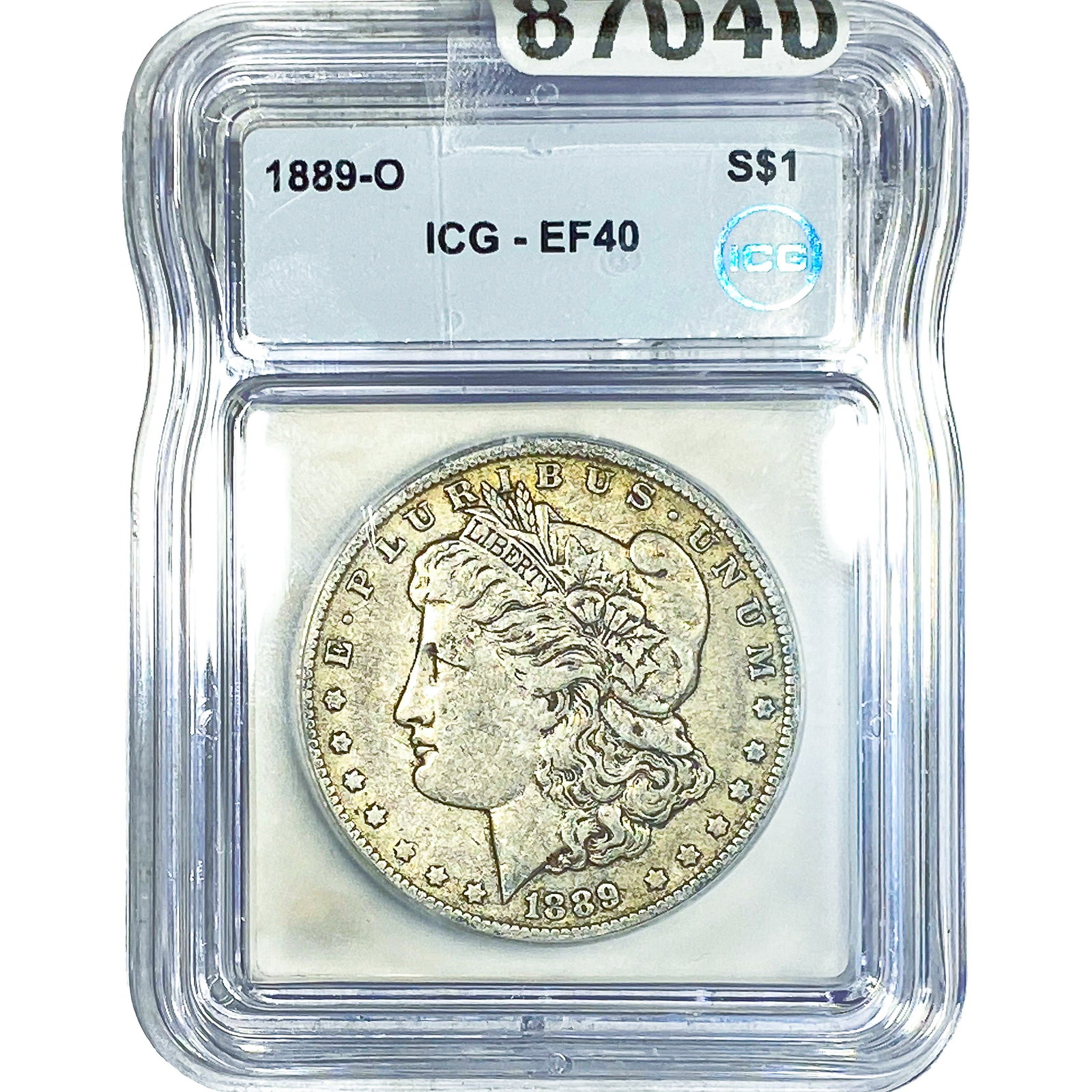 1889-O Morgan Silver Dollar ICG EF40: 1889-O Morgan Silver Dollar ICG EF40