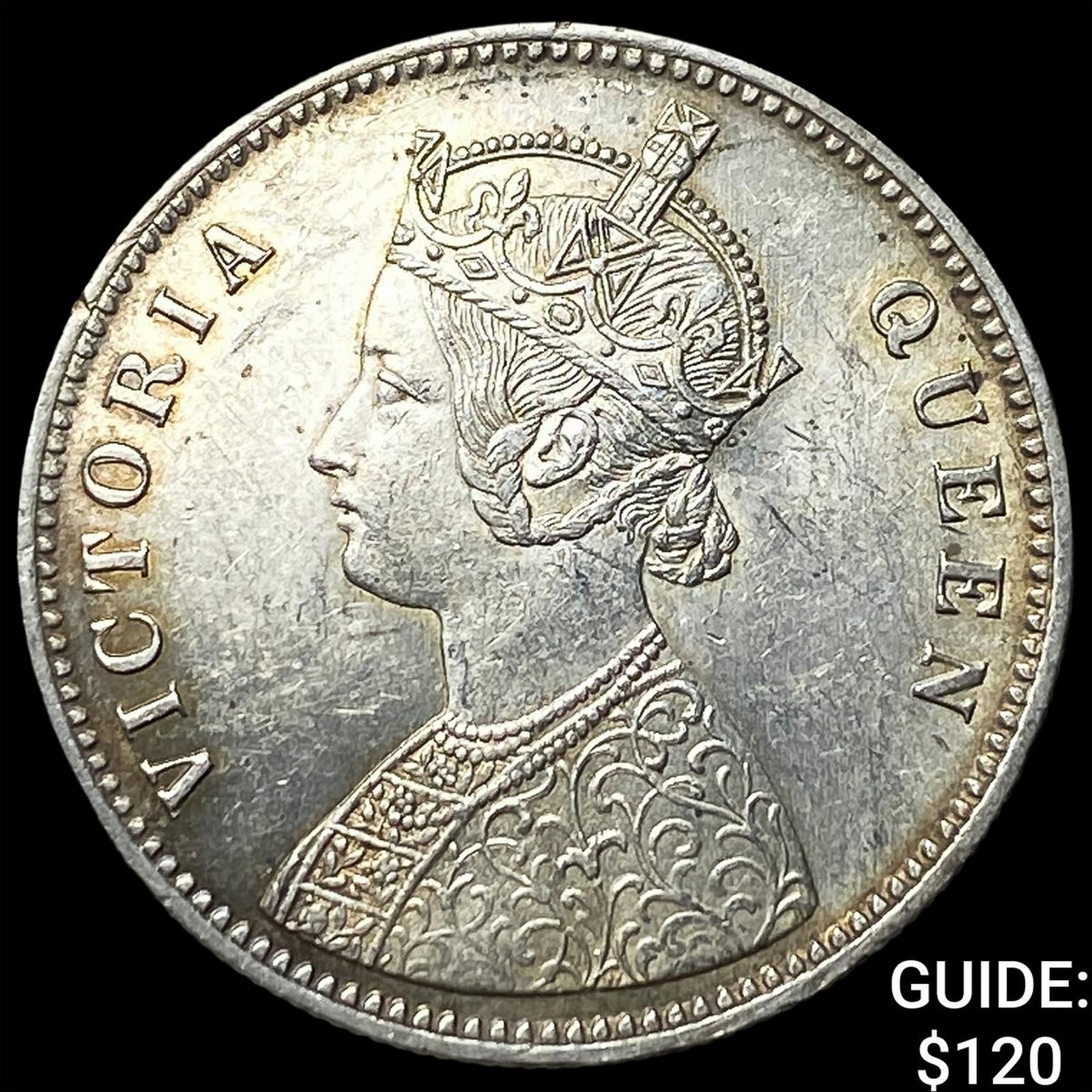 1862 British India Silver Rupee (1 of 2)