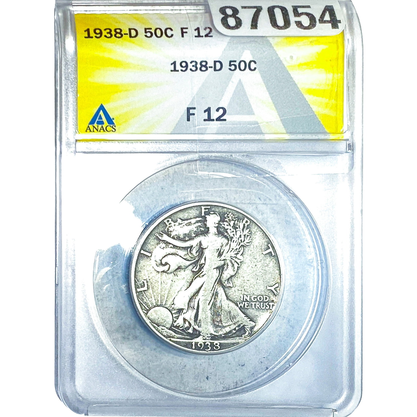 1938-D Walking Liberty Half Dollar ANACS F12 (1 of 2)