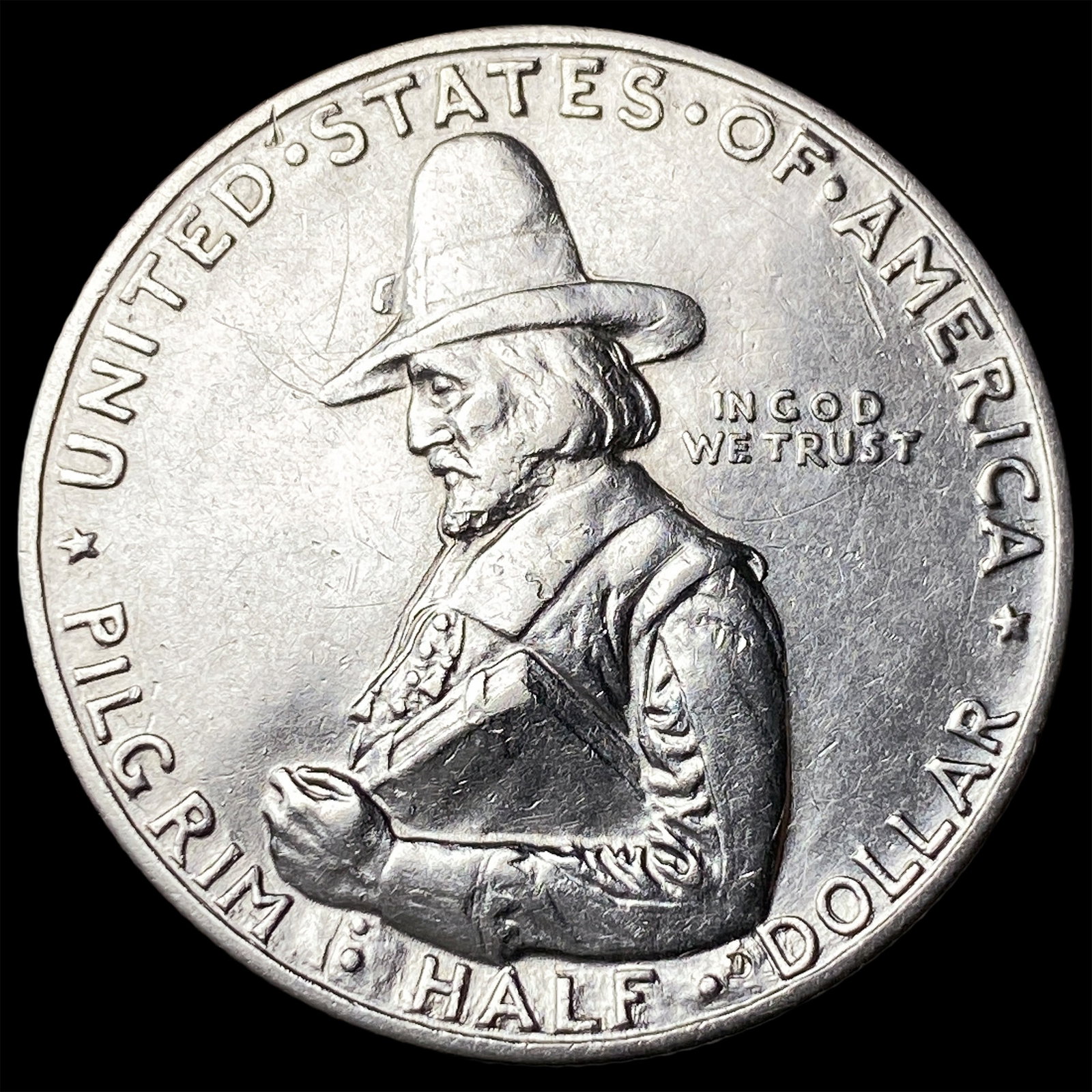 1920 Silver Half Dollar Pilgrim Tercentenary CLOSELY UNCIRCULATED (1 of 2)