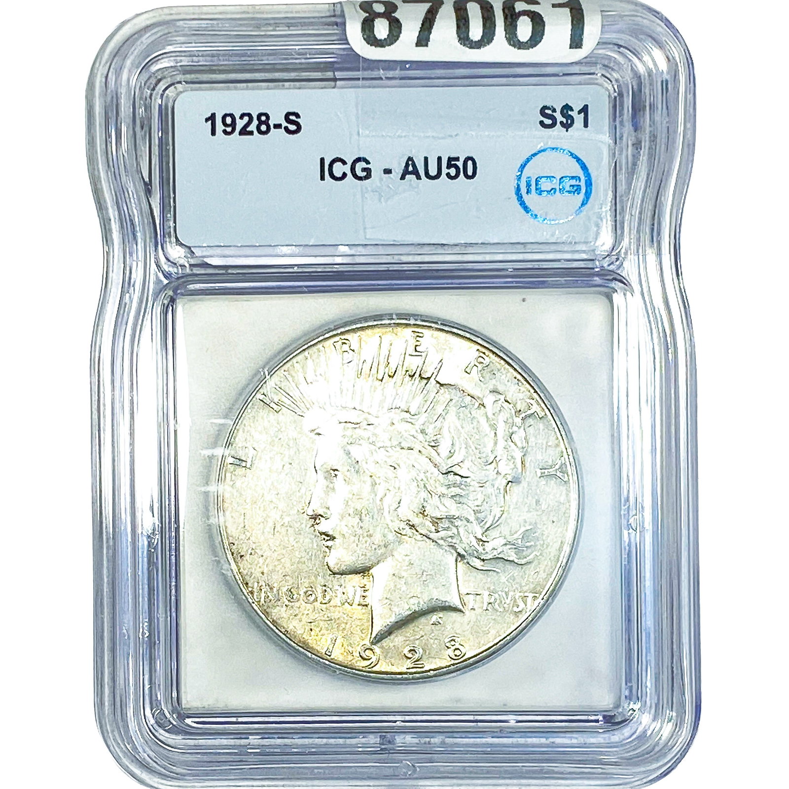1928-S Silver Peace Dollar ICG AU50 (1 of 2)
