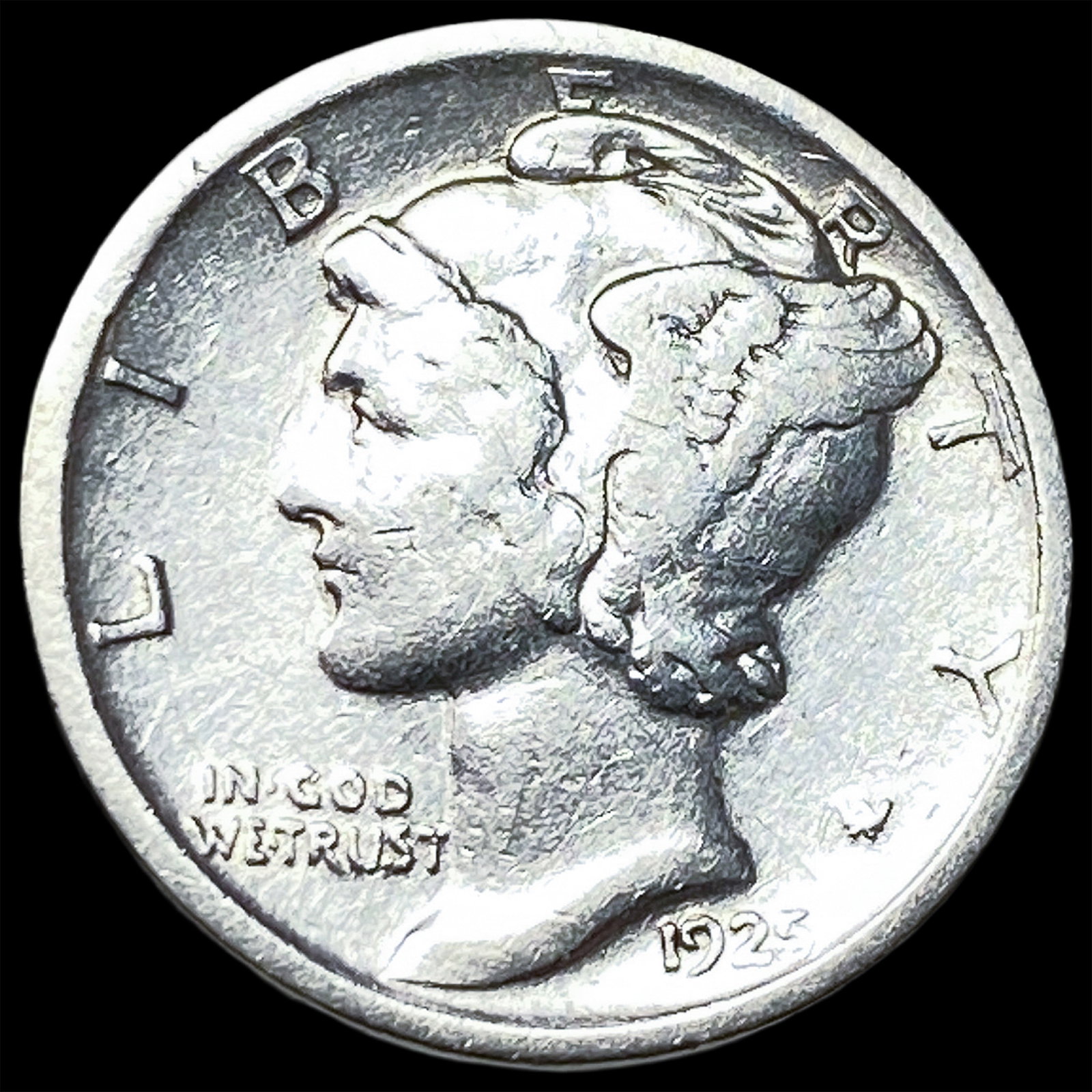 1923-S Silver Mercury Dime NEARLY UNCIRCULATED (1 of 2)