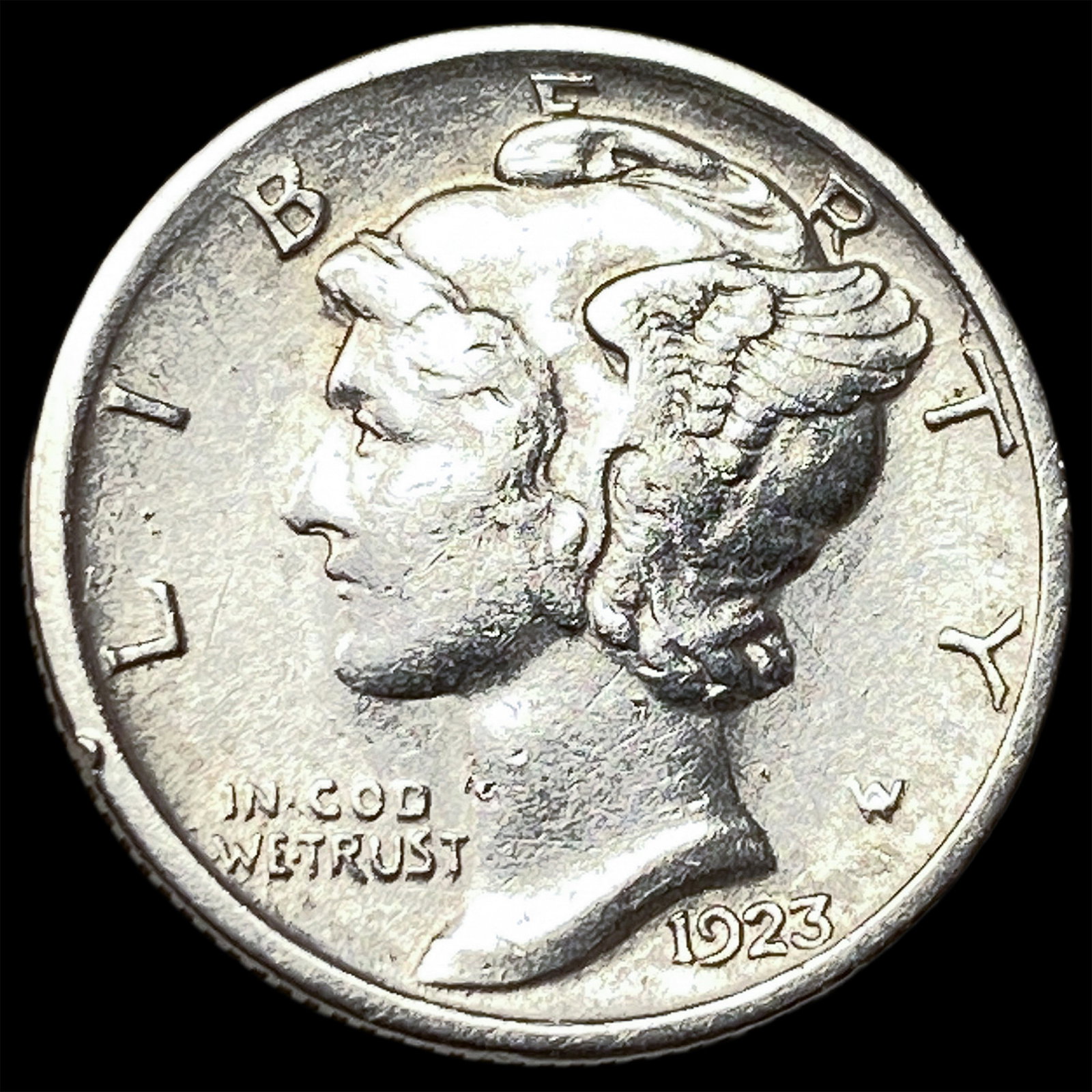 1923-S Silver Mercury Dime CLOSELY UNCIRCULATED (1 of 2)