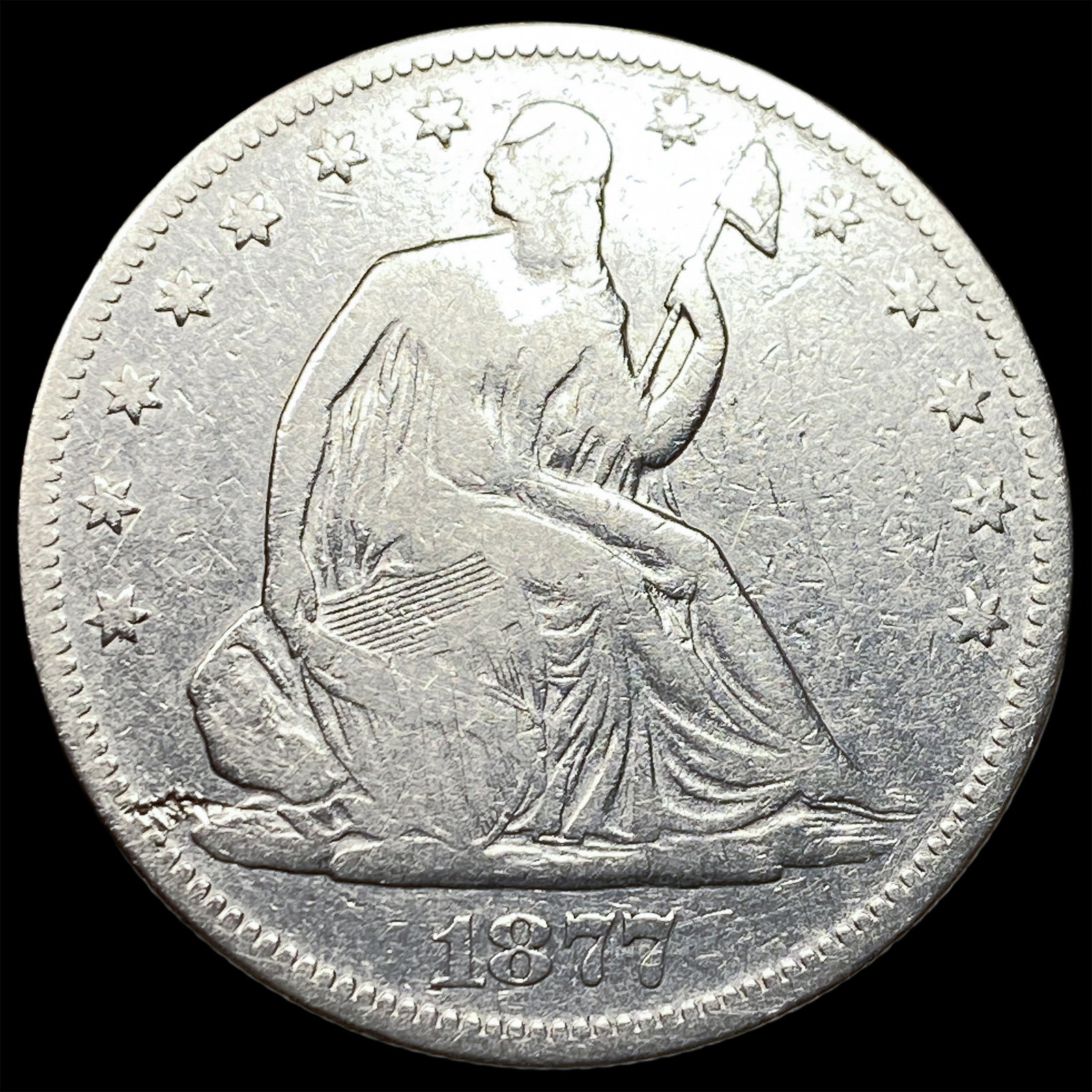 1877 Seated Liberty Half Dollar LIGHTLY CIRCULATED (1 of 2)