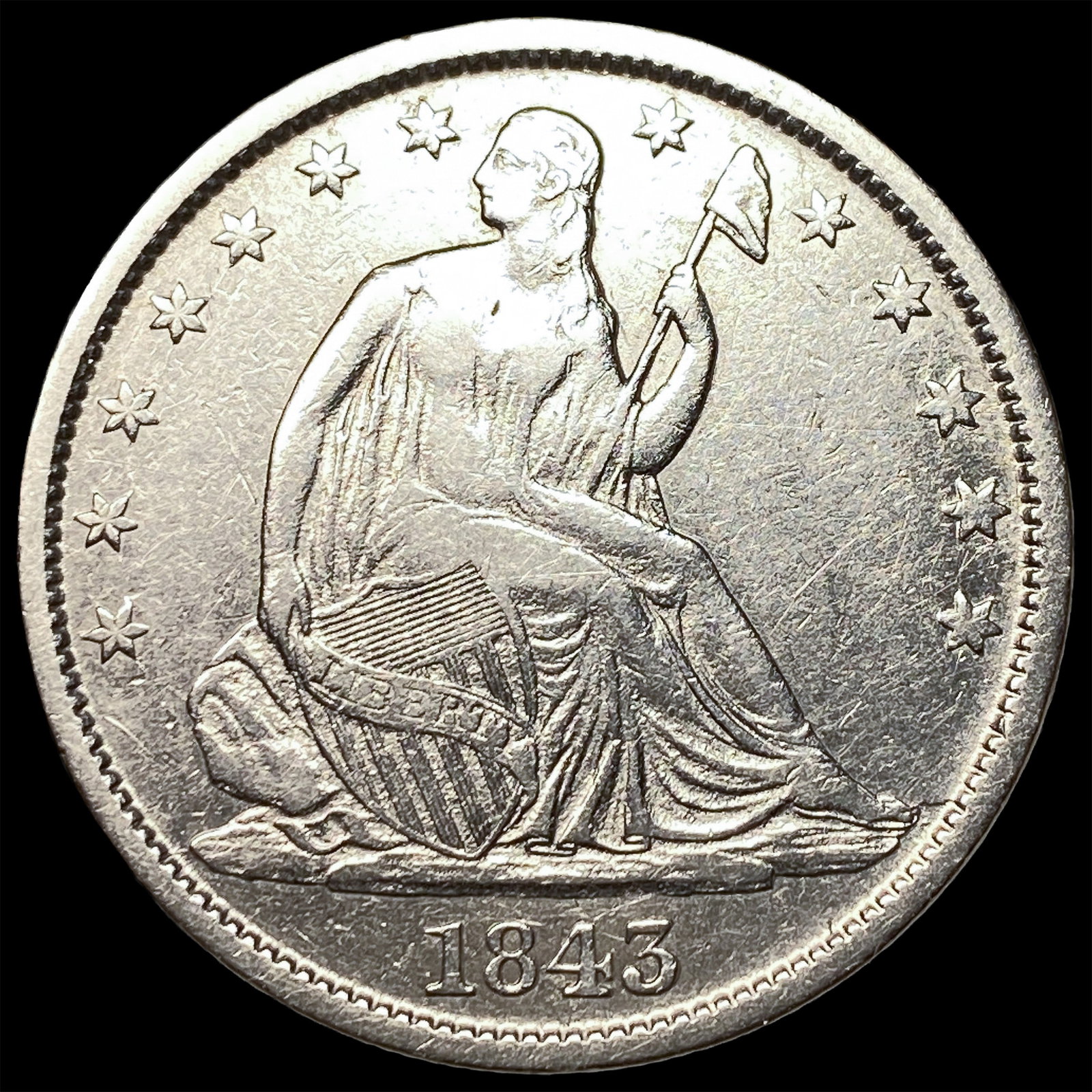 1843-O Silver Half Dollar NEARLY UNCIRCULATED (1 of 2)