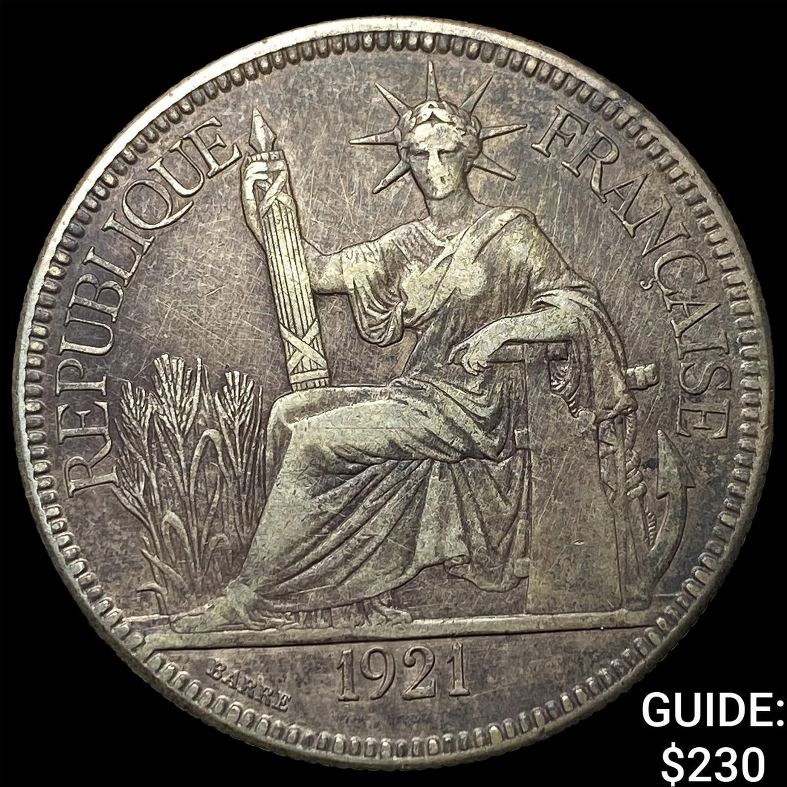 1921 French Indo-China .7813oz Silver Piastre (1 of 2)