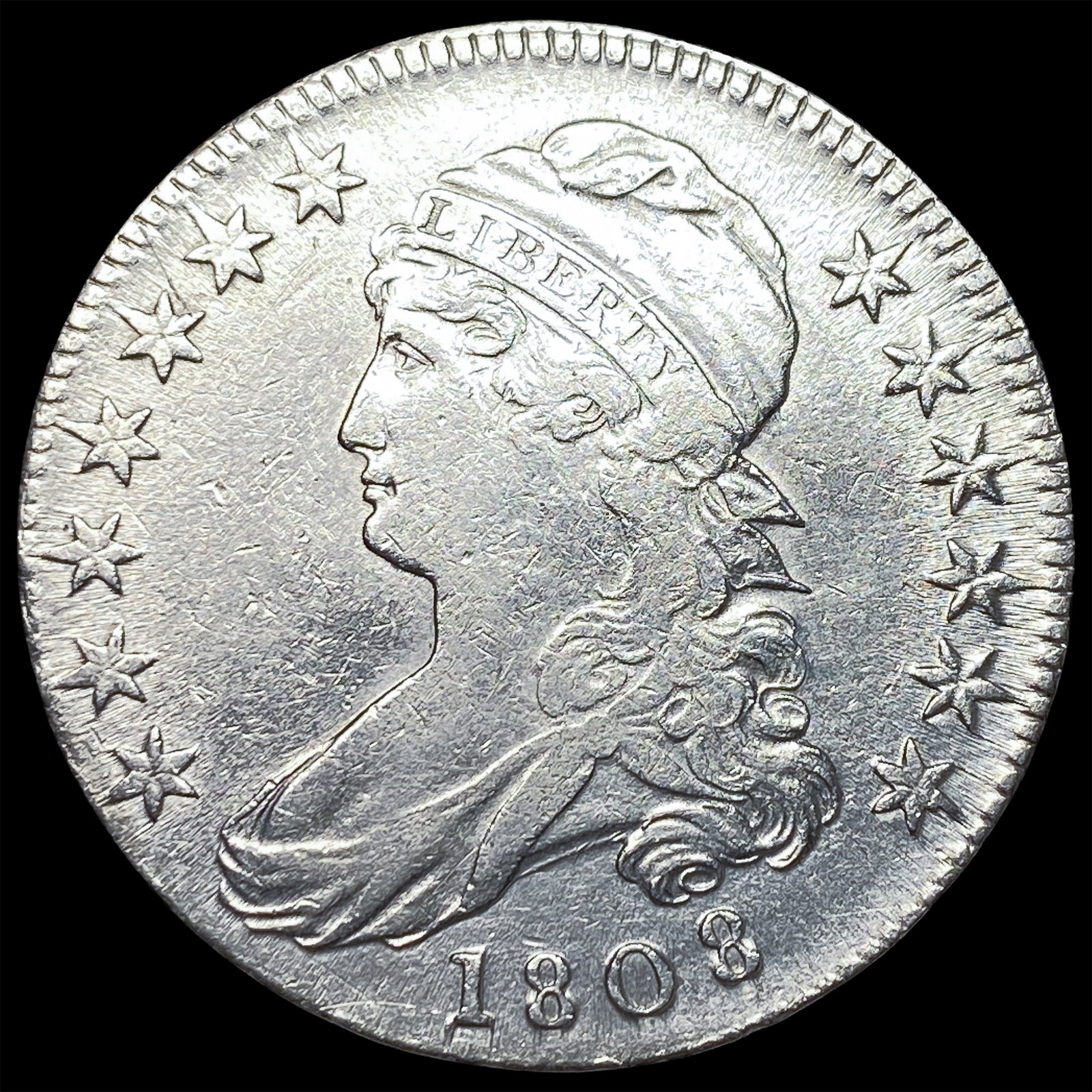 1808 Silver Half Dollar (Capped Bust) NEARLY UNCIRCULATED (1 of 2)