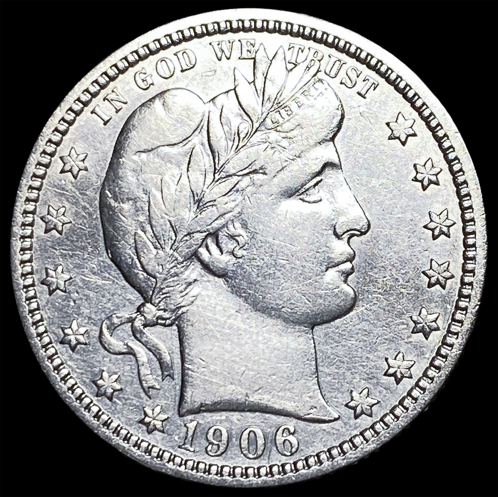 1906 Barber Silver Quarter CLOSELY UNCIRCULATED (1 of 2)
