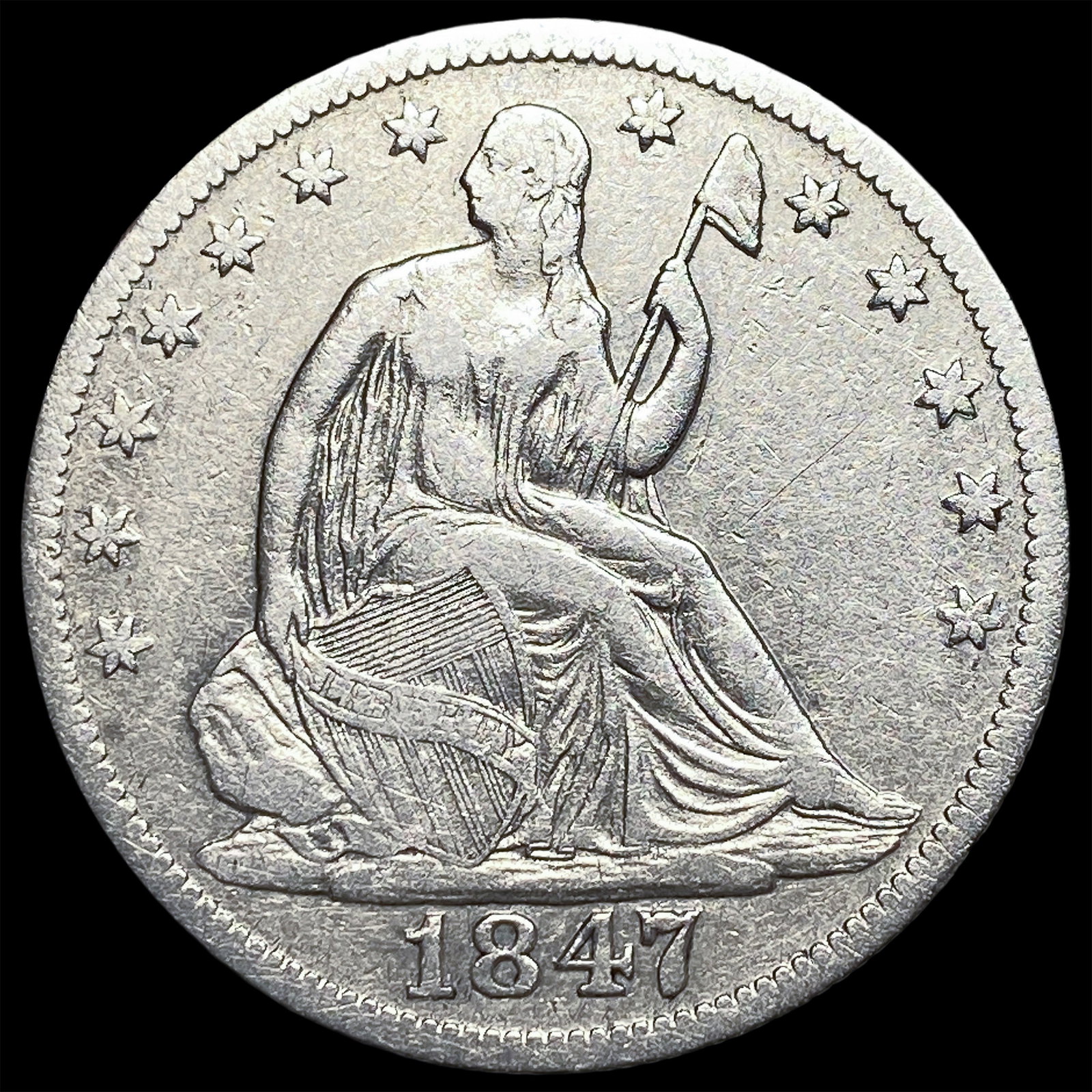 1847-O Silver Half Dollar ABOUT UNCIRCULATED: 1847-O Silver Half Dollar ABOUT UNCIRCULATED