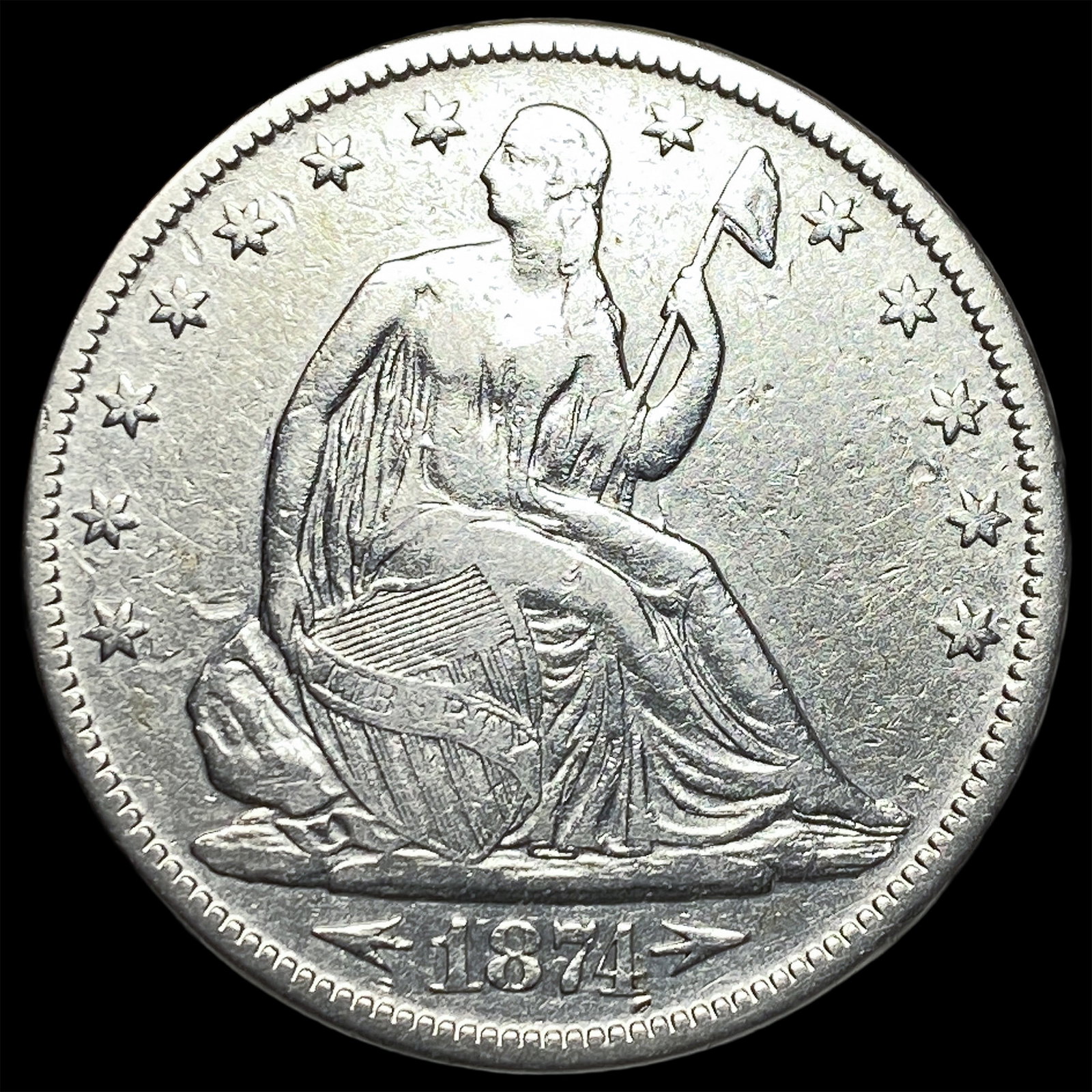 1874 Seated Liberty Half Dollar NEARLY UNCIRCULATED (1 of 2)