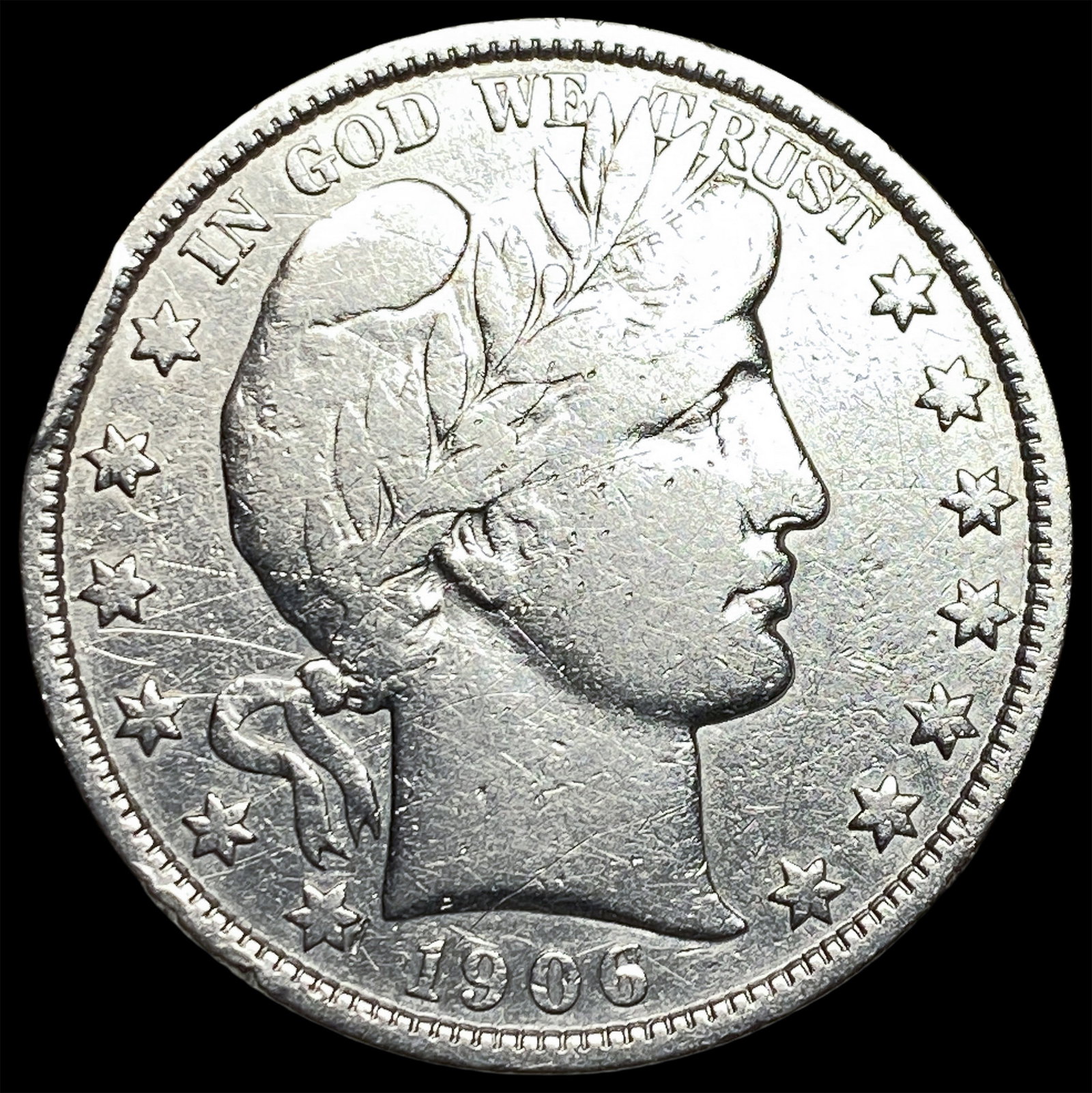 1906-S Silver Barber Half Dollar LIGHTLY CIRCULATED (1 of 2)