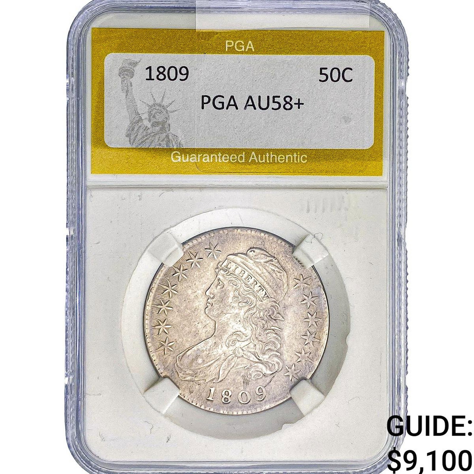 1809 Capped Bust Half Dollar PGA AU58+ (1 of 2)