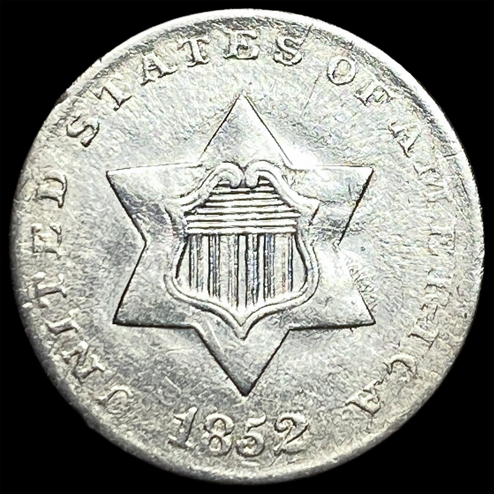 1852 Silver Three-Cent Piece ABOUT UNCIRCULATED (1 of 2)