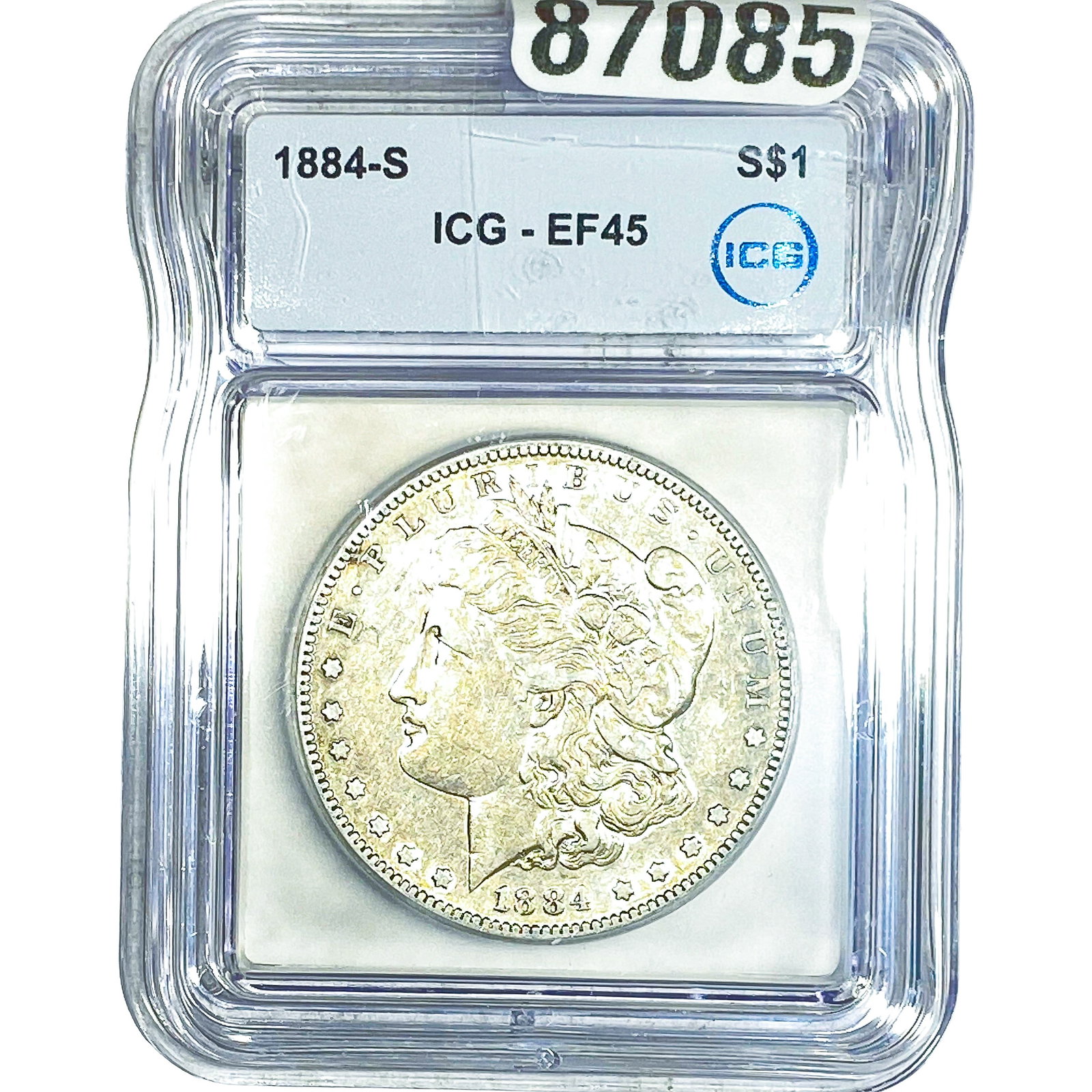1884-S Morgan Silver Dollar ICG EF45: 1884-S Morgan Silver Dollar ICG EF45
