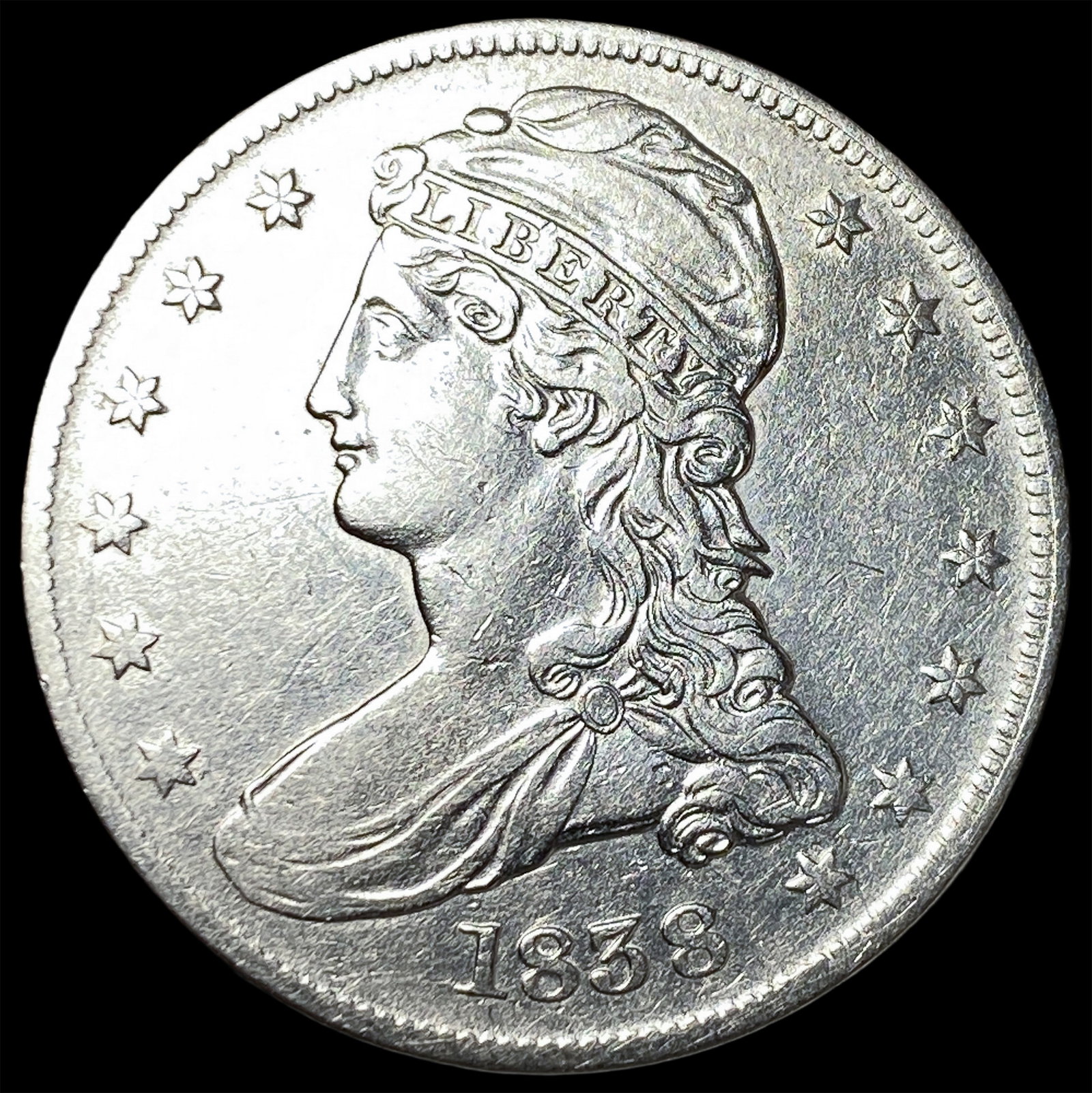 1838 Capped Bust Half Dollar CLOSELY UNCIRCULATED (1 of 2)