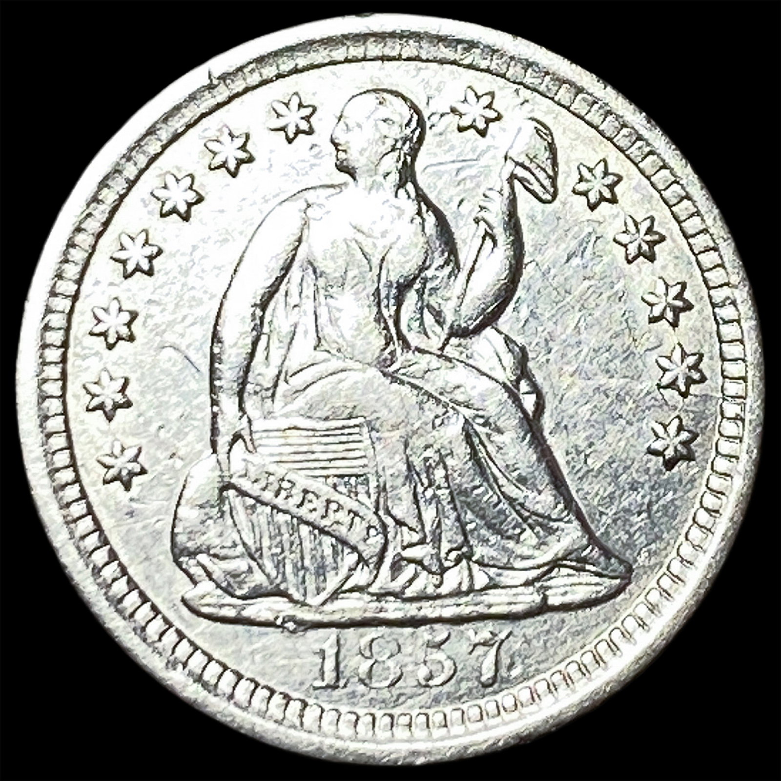 1857-O Silver Half Dime NEARLY UNCIRCULATED (1 of 2)