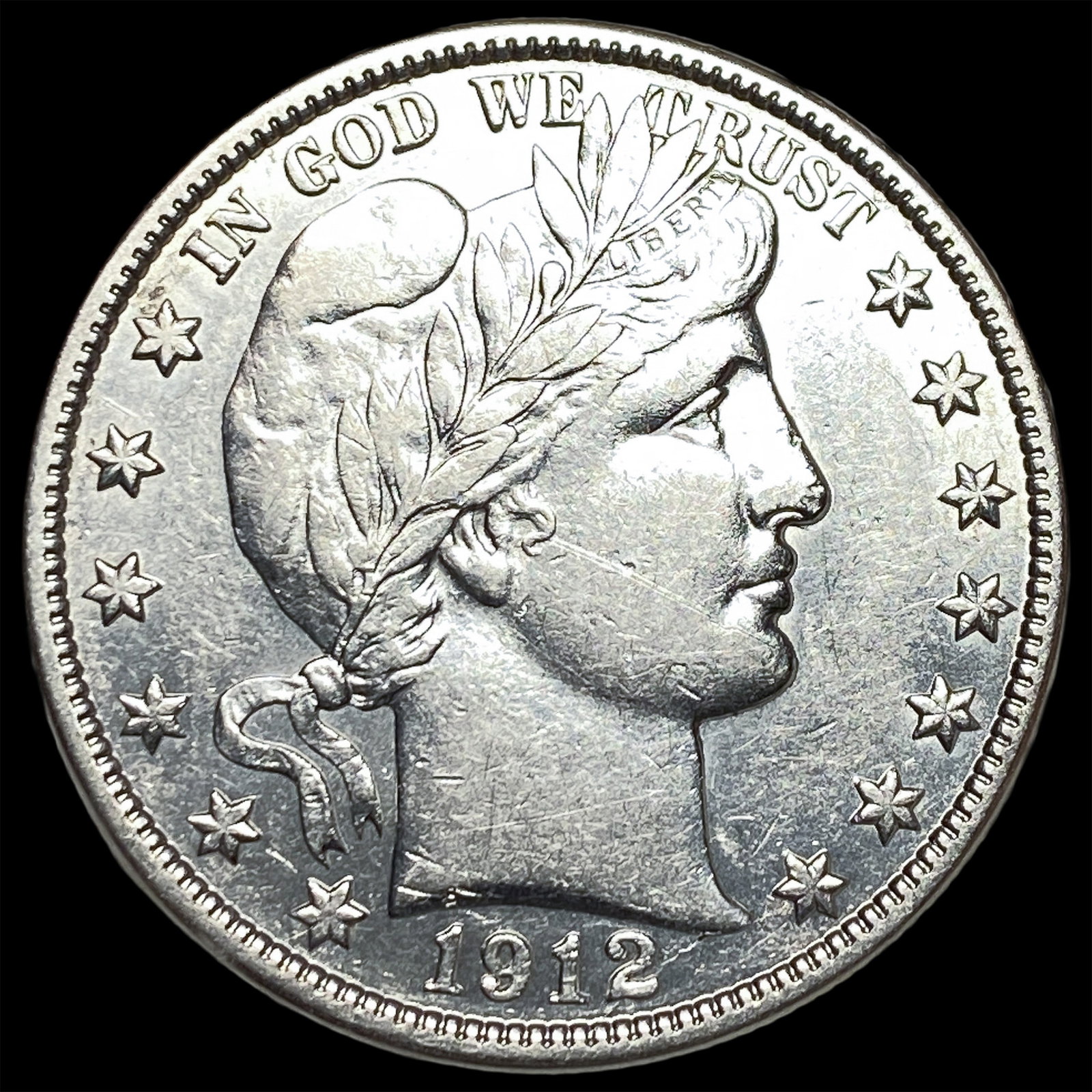 1912-S Silver Barber Half Dollar CLOSELY UNCIRCULATED (1 of 2)